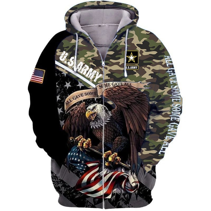 Premium Multiple US Military Services Veteran Zip Hoodie TH15122521