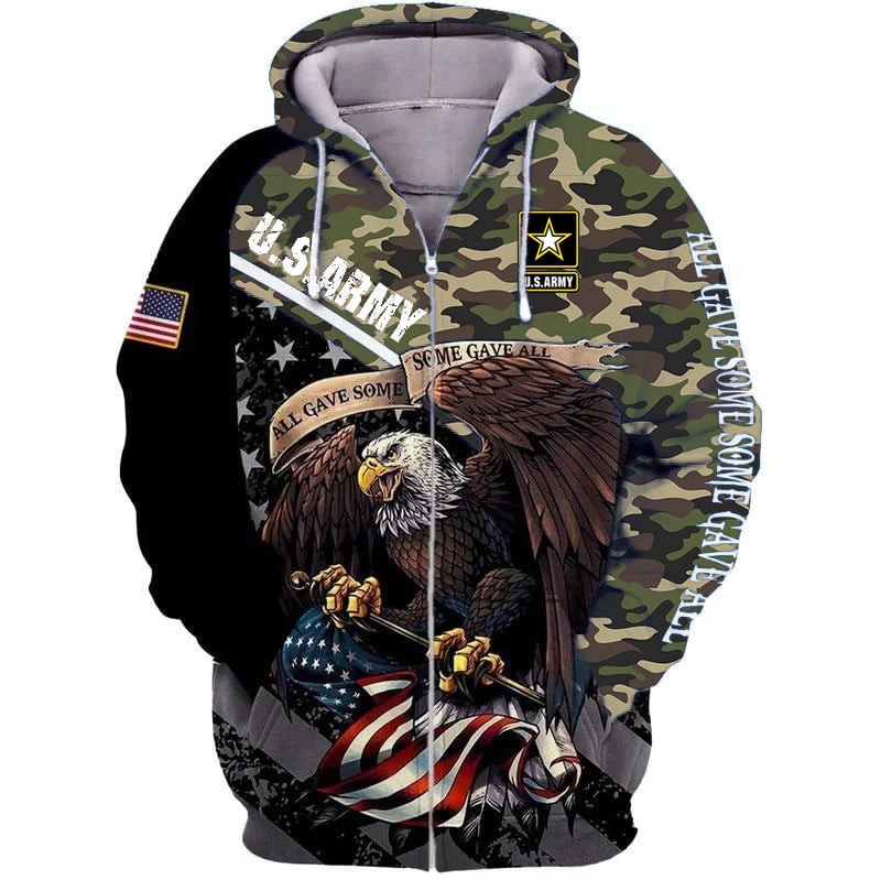 Premium Multiple US Military Services Veteran Zip Hoodie TH15122521