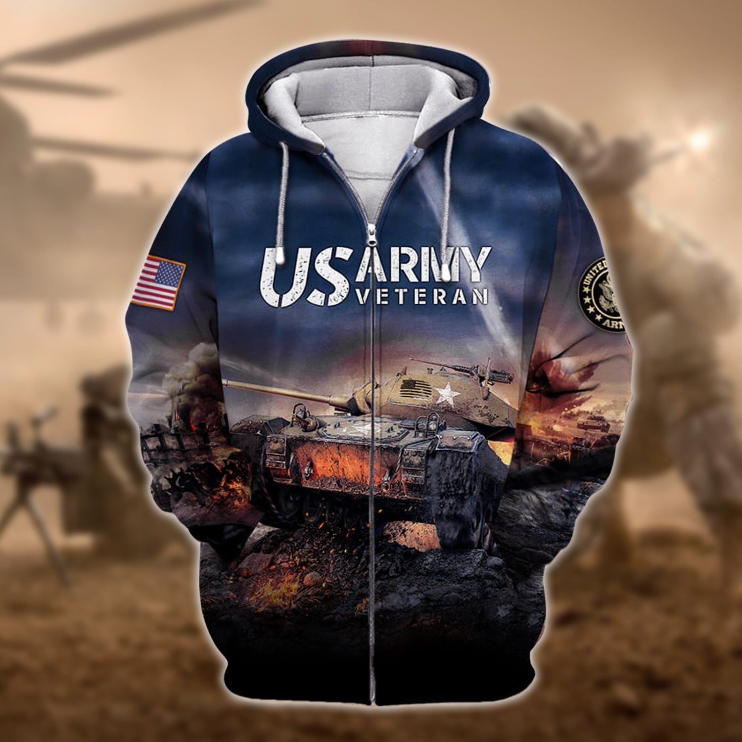 Premium U.S. Army Veteran Collection Ziphoodie PVC240101