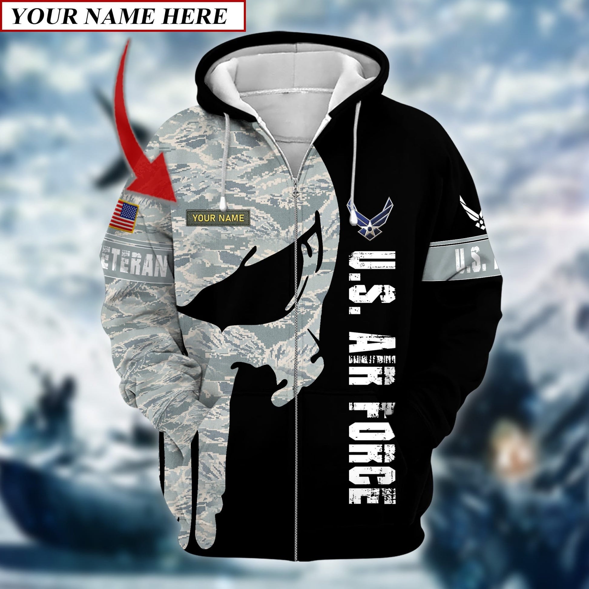 Premium Multiple US Military Services Veteran Personalize Zip Hoodie PVC24010301