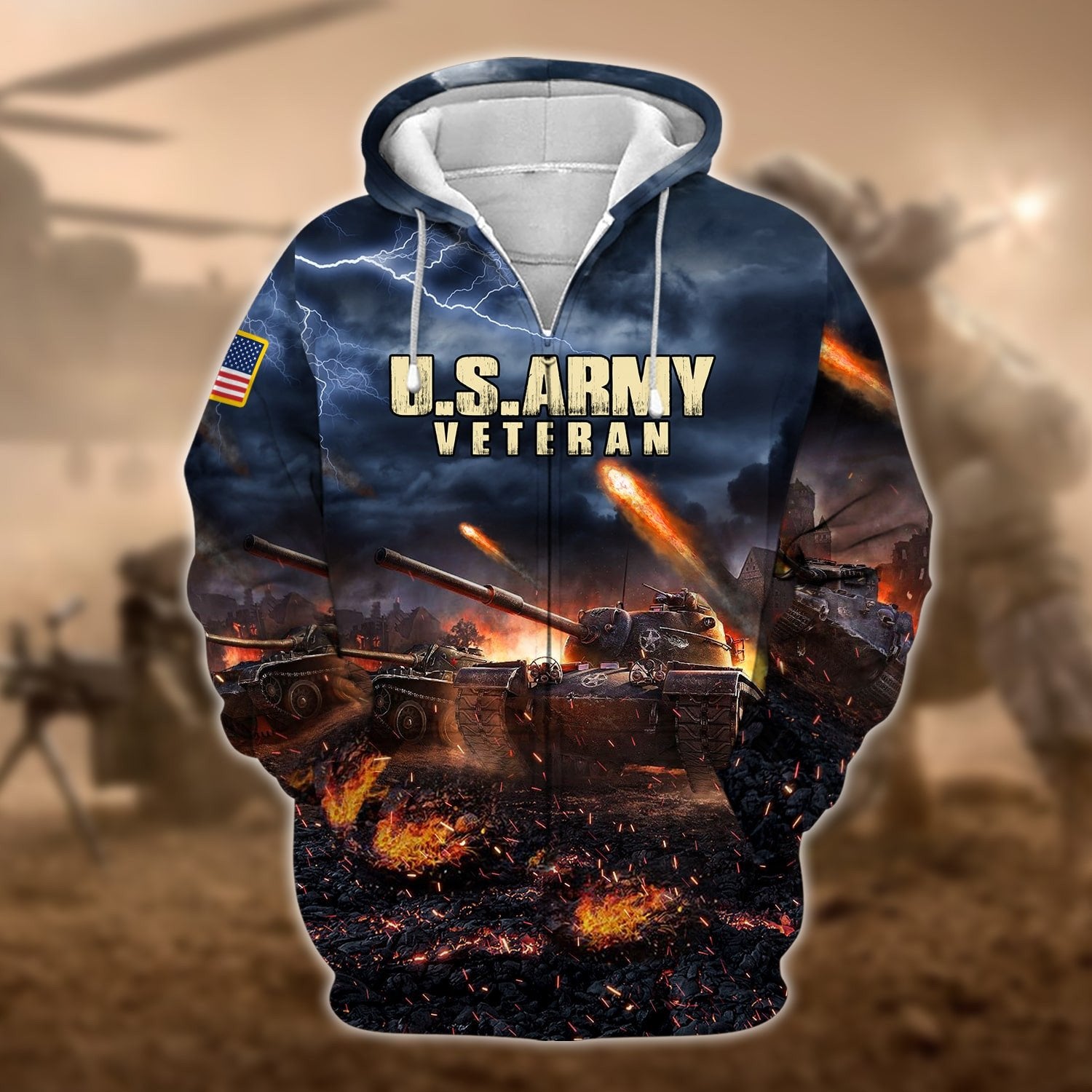 Premium U.S. Army Veteran Collection Ziphoodie PVC240101