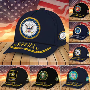 Premium Multiple US Military Services Veteran Cap PVC240102