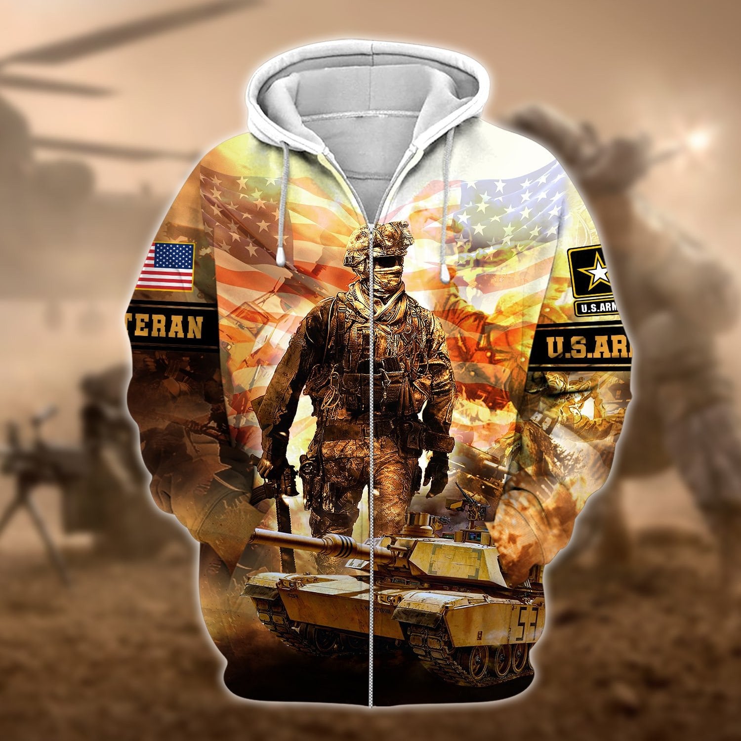 Premium U.S. Army Veteran Collection Ziphoodie PVC240101