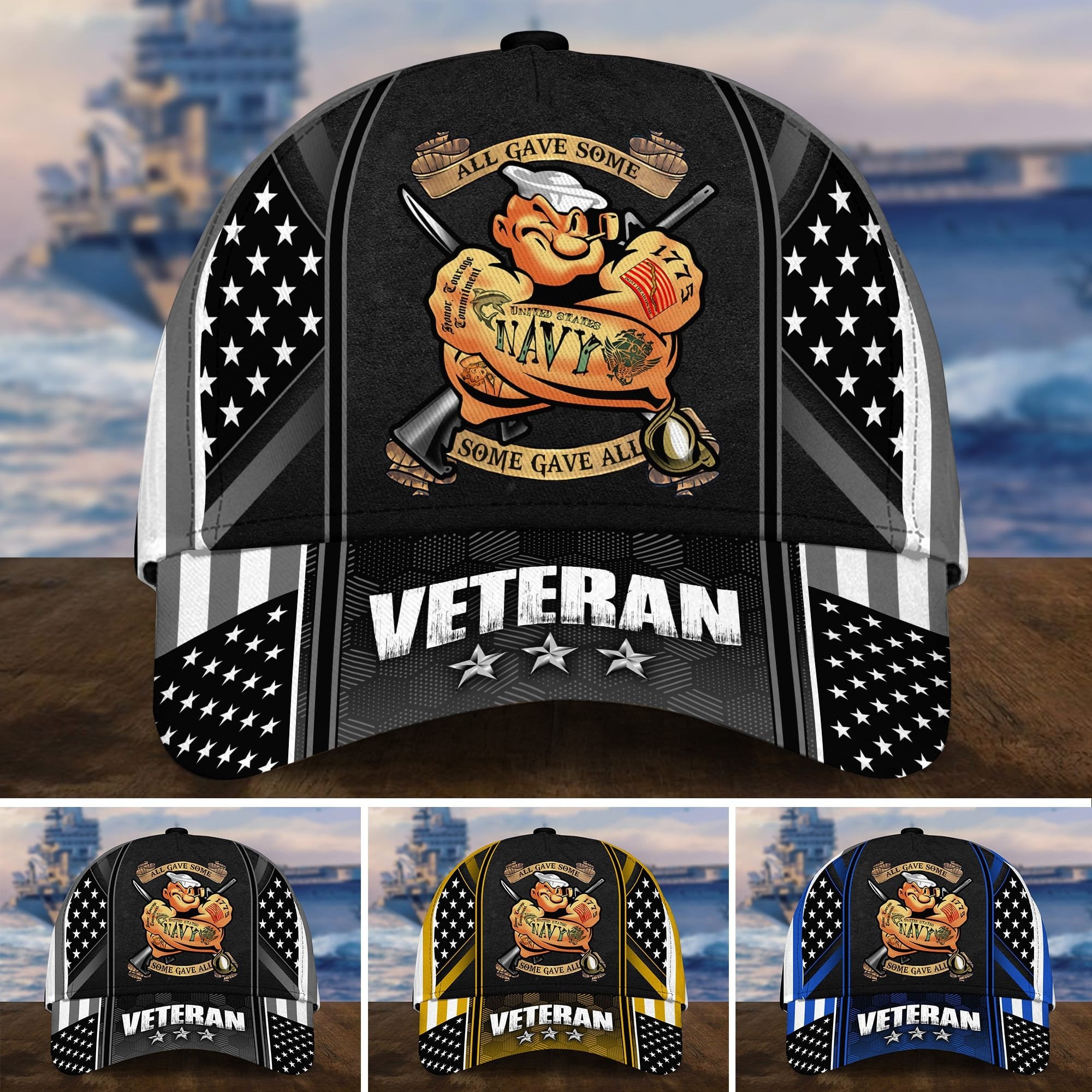 Premium Multiple Color Veteran 3D Cap PVC120201 (Buy 2 Caps Get 1 Free Cap)