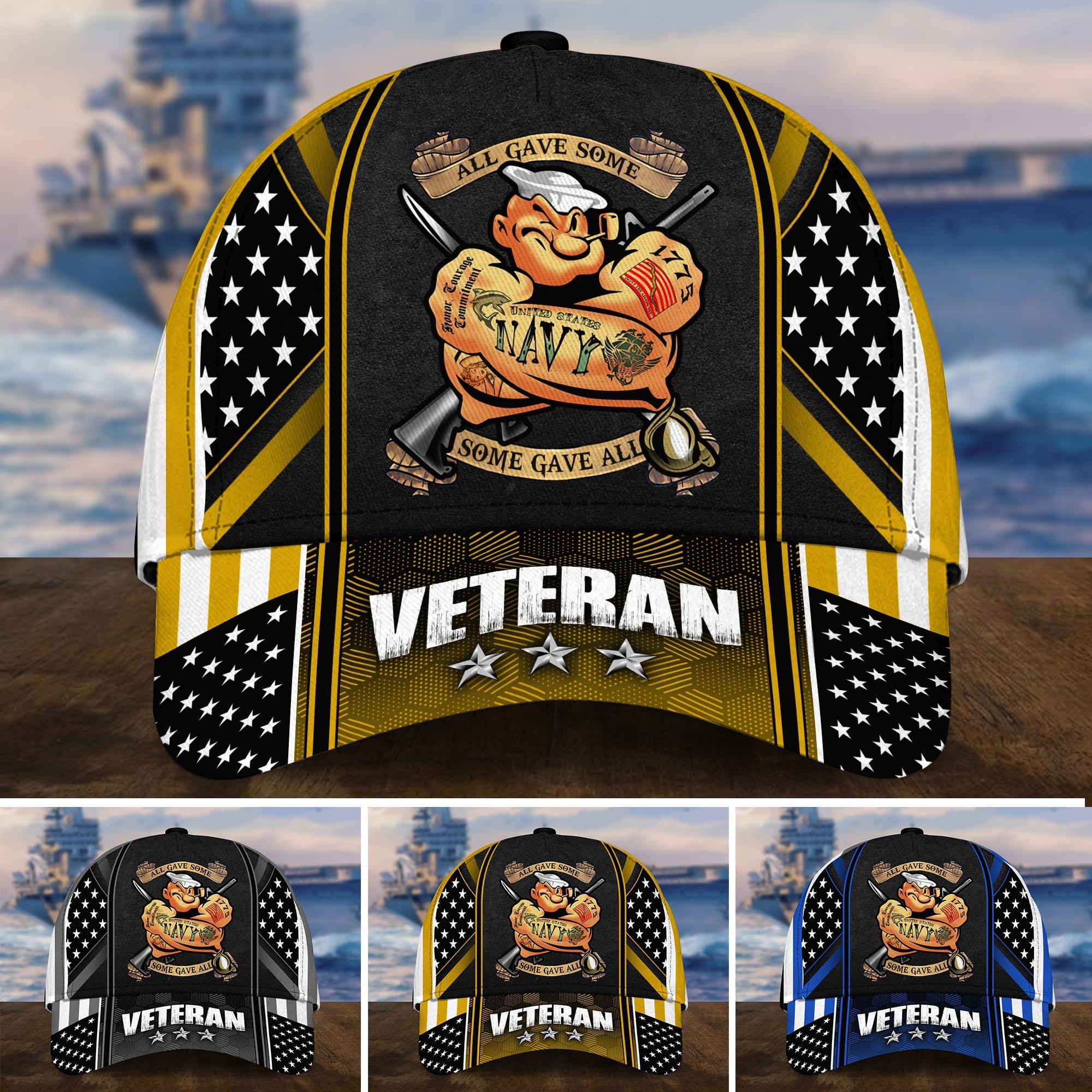 Premium Multiple Color Veteran 3D Cap PVC120201 (Buy 2 Caps Get 1 Free Cap)