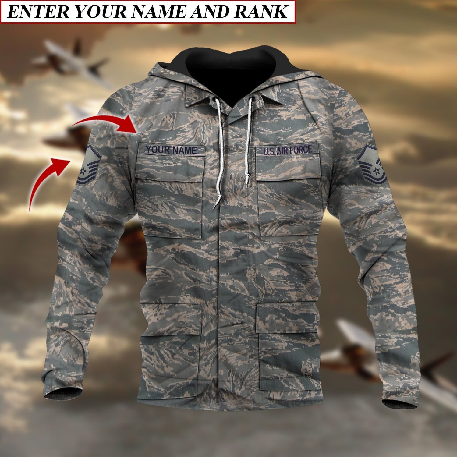 Premium Multiple US Military Services Veteran Personalize Hoodie PVC240104