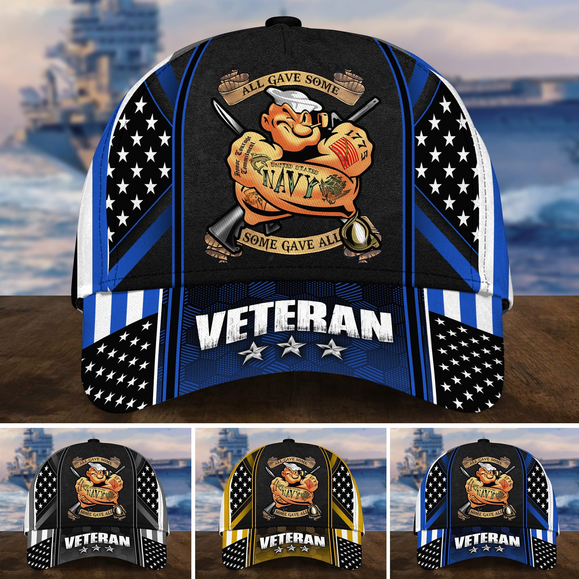 Premium Multiple Color Veteran 3D Cap PVC120201 (Buy 2 Caps Get 1 Free Cap)