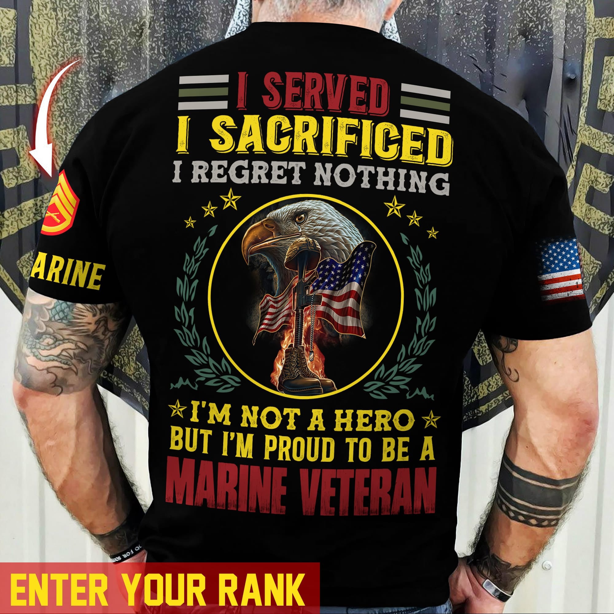 Premium Personalised Multiple US Military Services Veteran T-Shirt PVC090203