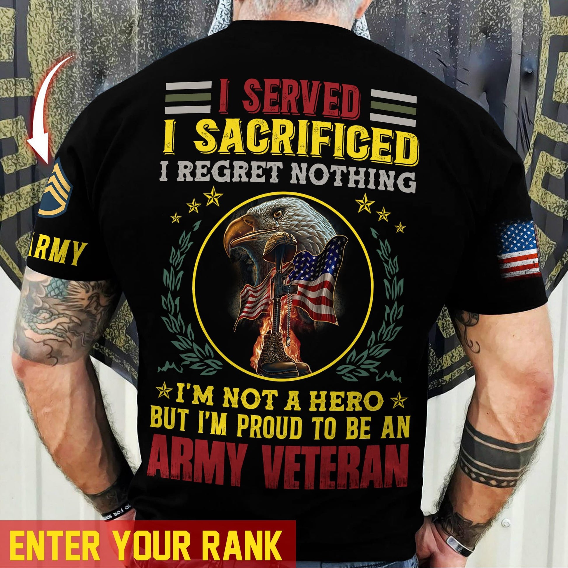 Premium Personalised Multiple US Military Services Veteran T-Shirt PVC090203