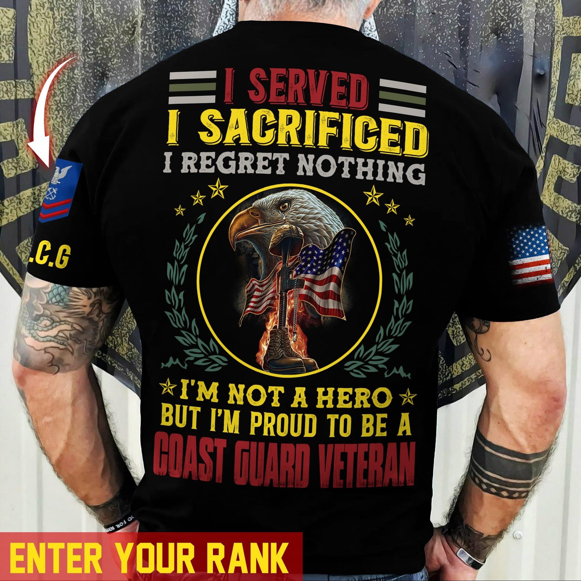 Premium Personalised Multiple US Military Services Veteran T-Shirt PVC090203