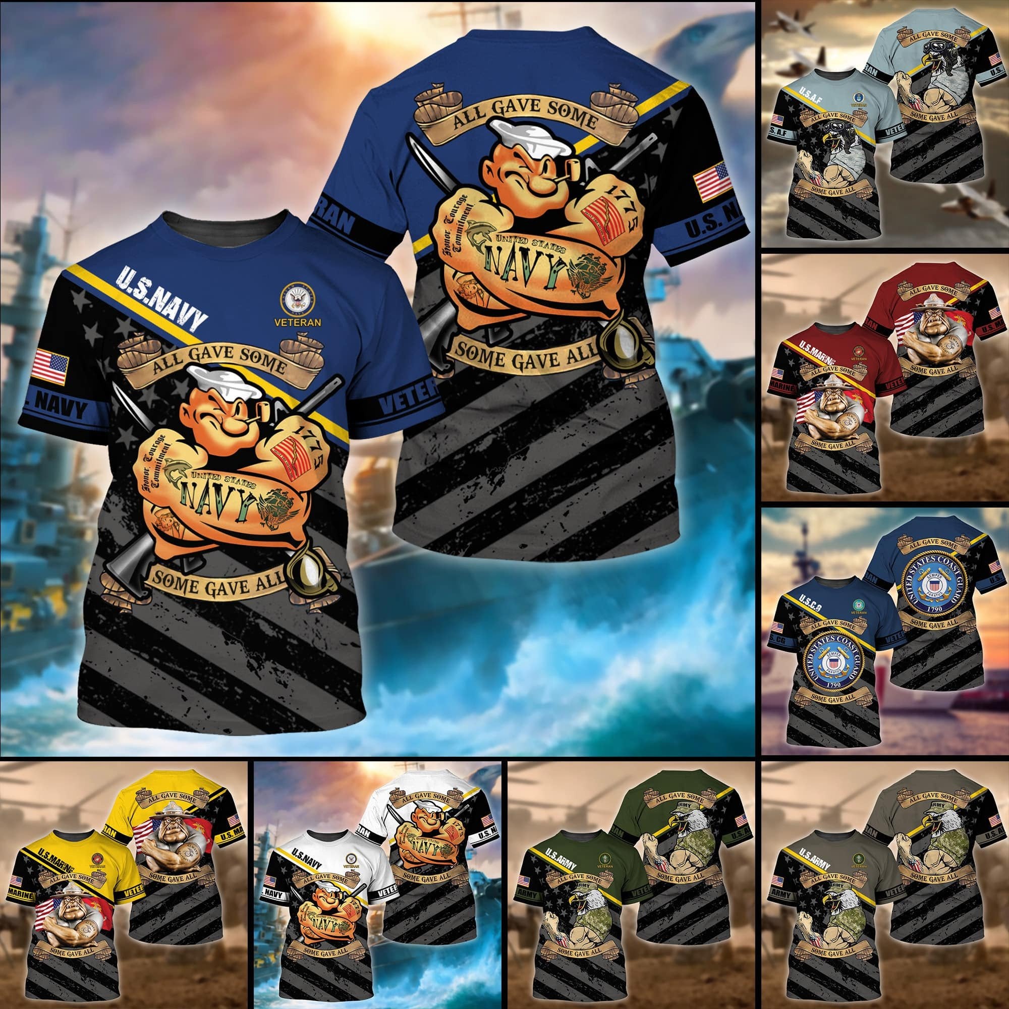 Premium Unique US Multiple Service T-Shirt TVN110202