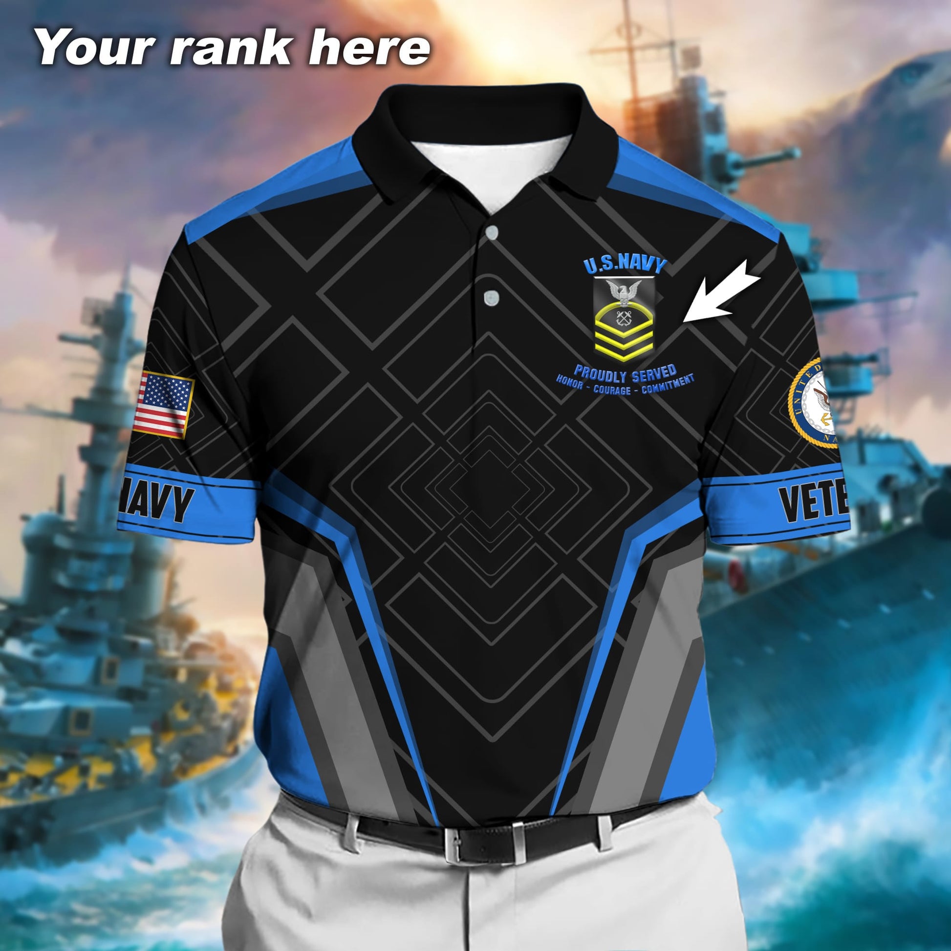 Premium Personalised Multiple US Military Services Veteran 3D Cap PVC120202