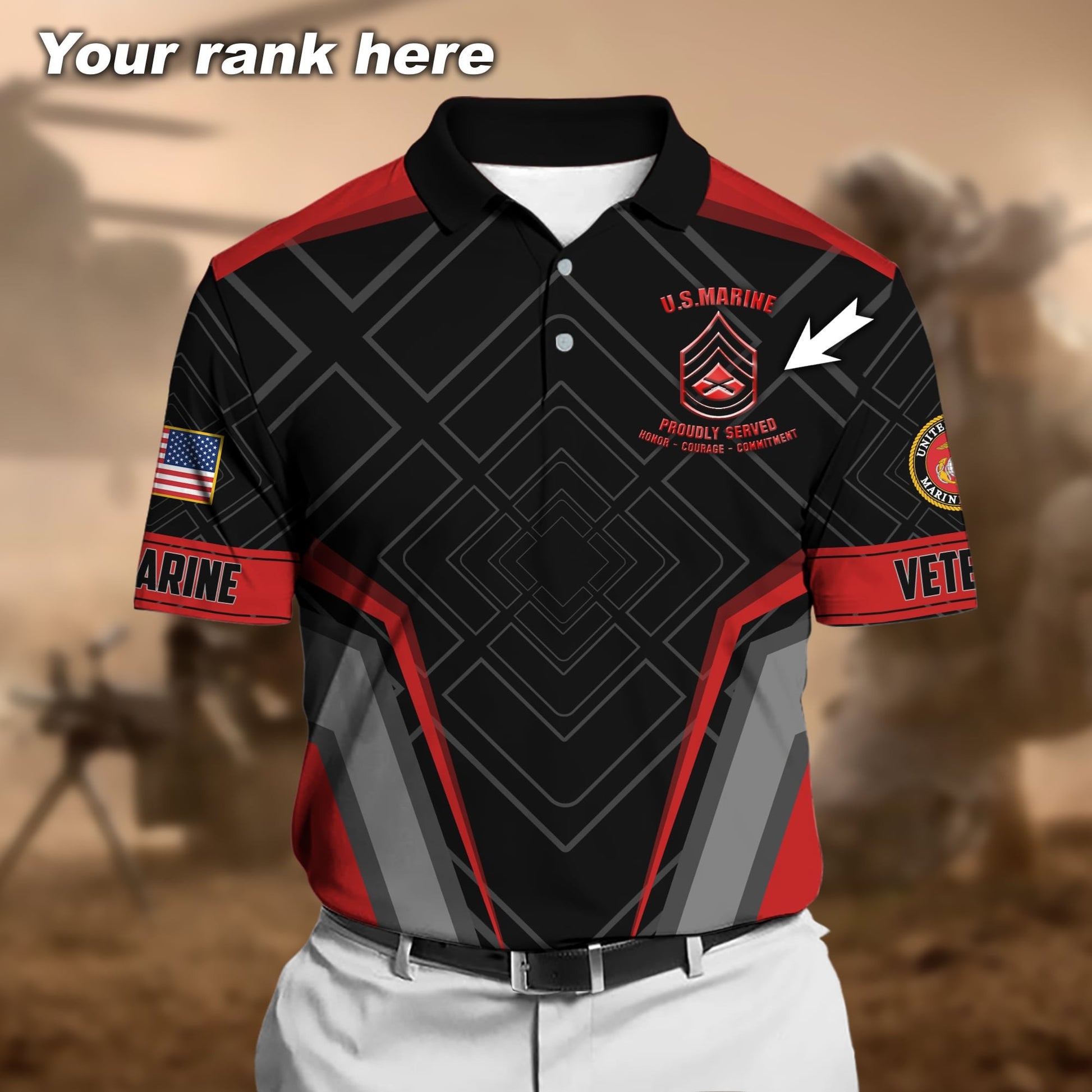 Premium Personalised Multiple US Military Services Veteran 3D Cap PVC120202