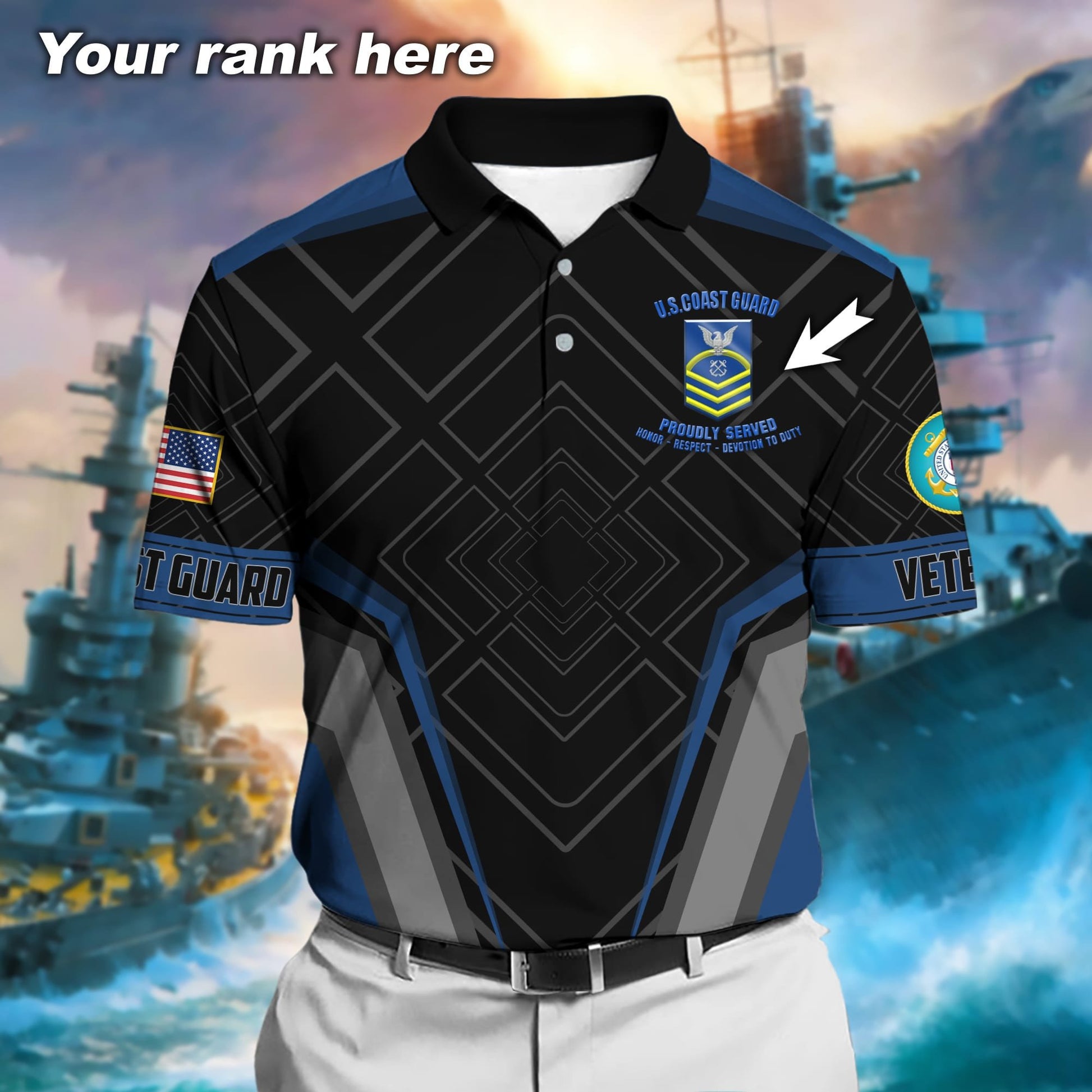 Premium Personalised Multiple US Military Services Veteran 3D Cap PVC120202