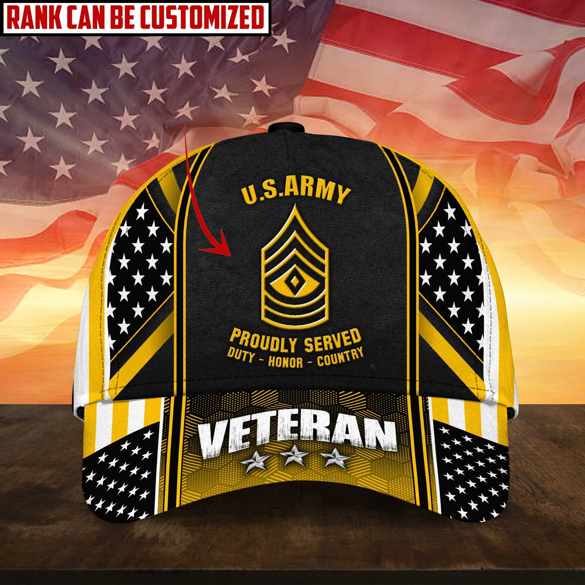Premium Personalised Multiple US Military Services Veteran 3D Cap PVC120202