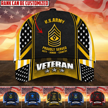 Premium Personalised Multiple US Military Services Veteran 3D Cap PVC120202