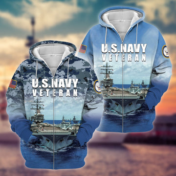 Premium U.S. Navy Veteran Zip Hoodie PVC100203