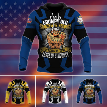 Unique I Am A Grumpy Old Navy Veteran Hoodie PVC090205