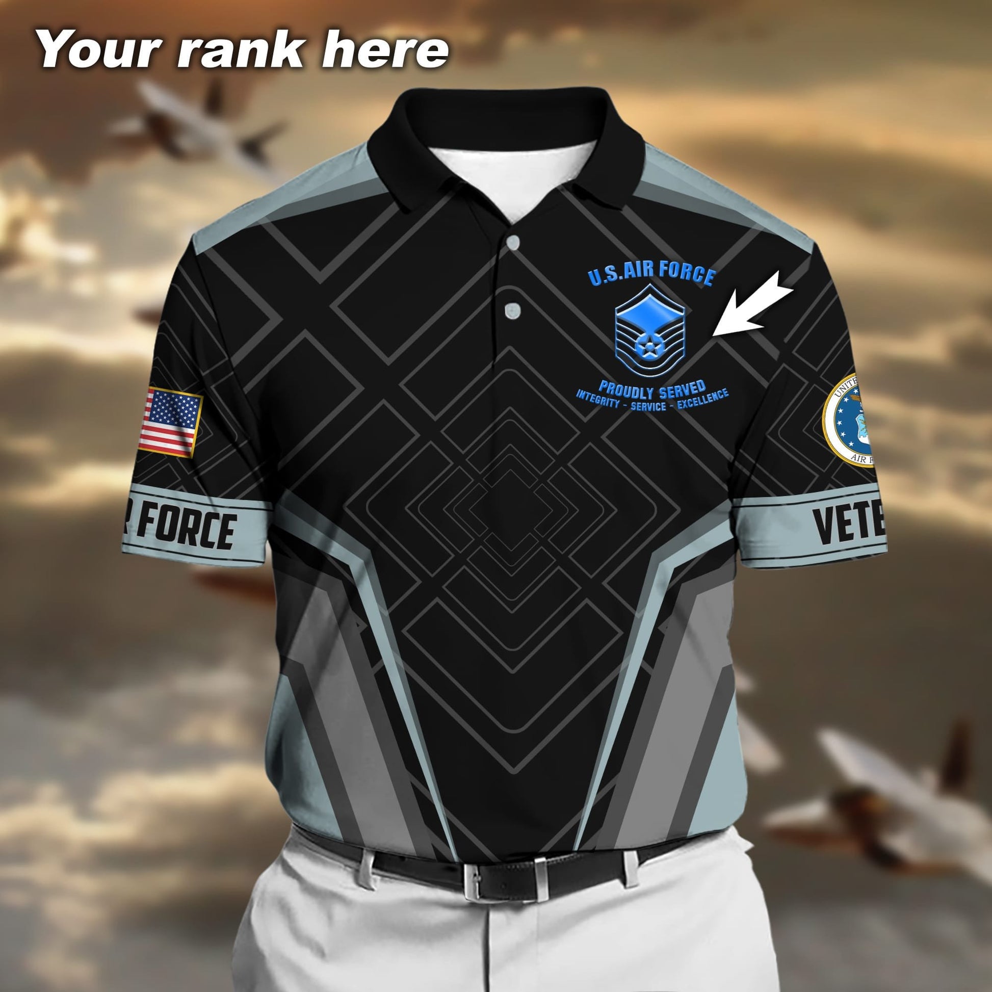 Premium Personalised Multiple US Military Services Veteran 3D Cap PVC120202