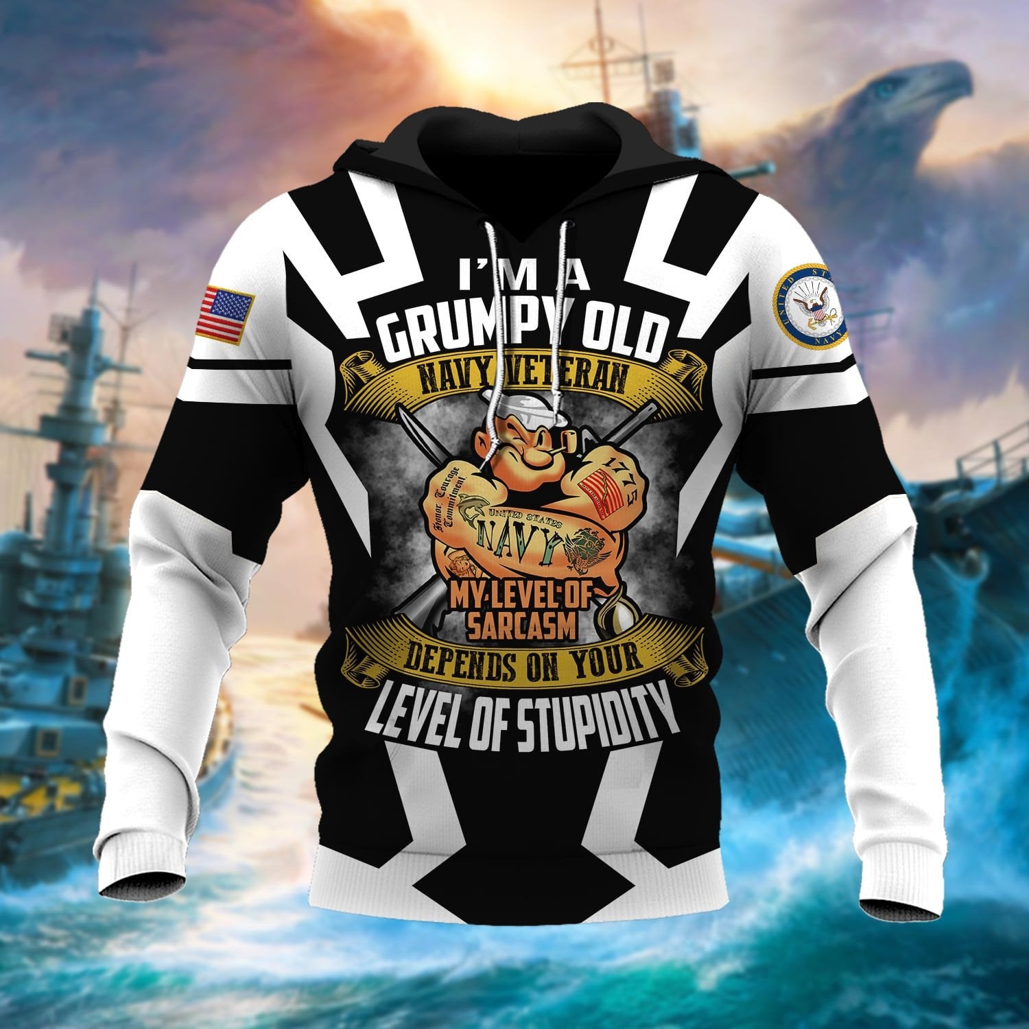 Unique I Am A Grumpy Old Navy Veteran Hoodie PVC090205