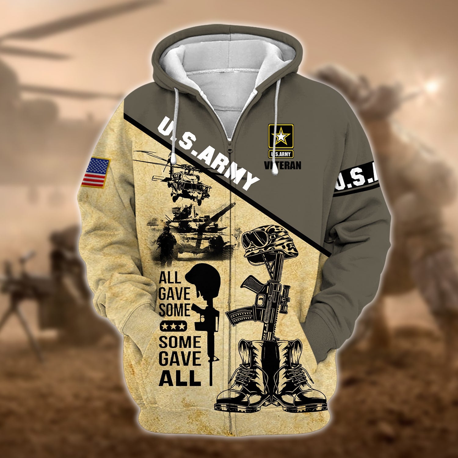 Unique U.S.Army Veteran Zip Hoodie PVC150202