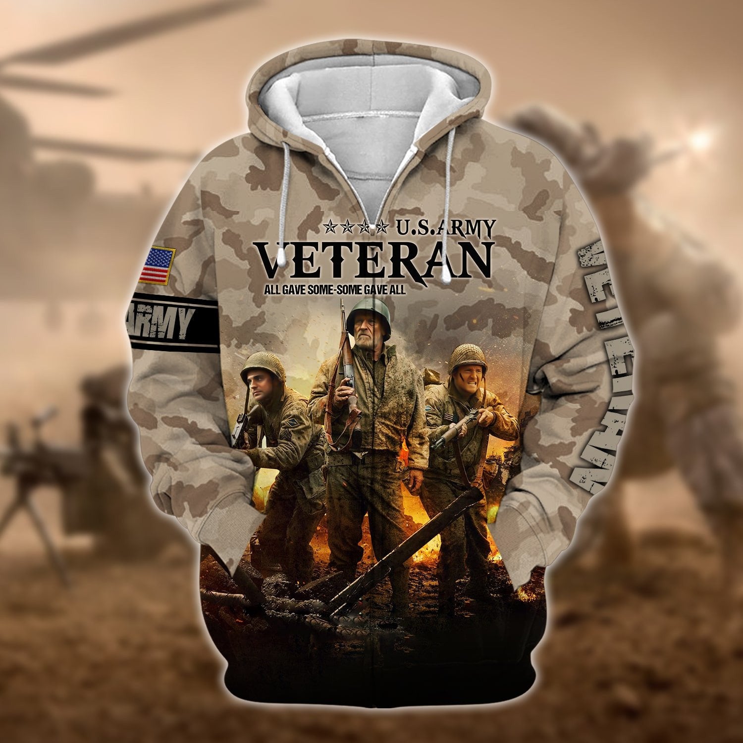 Premium U.S. Army Veteran Zip Hoodie PVC140203