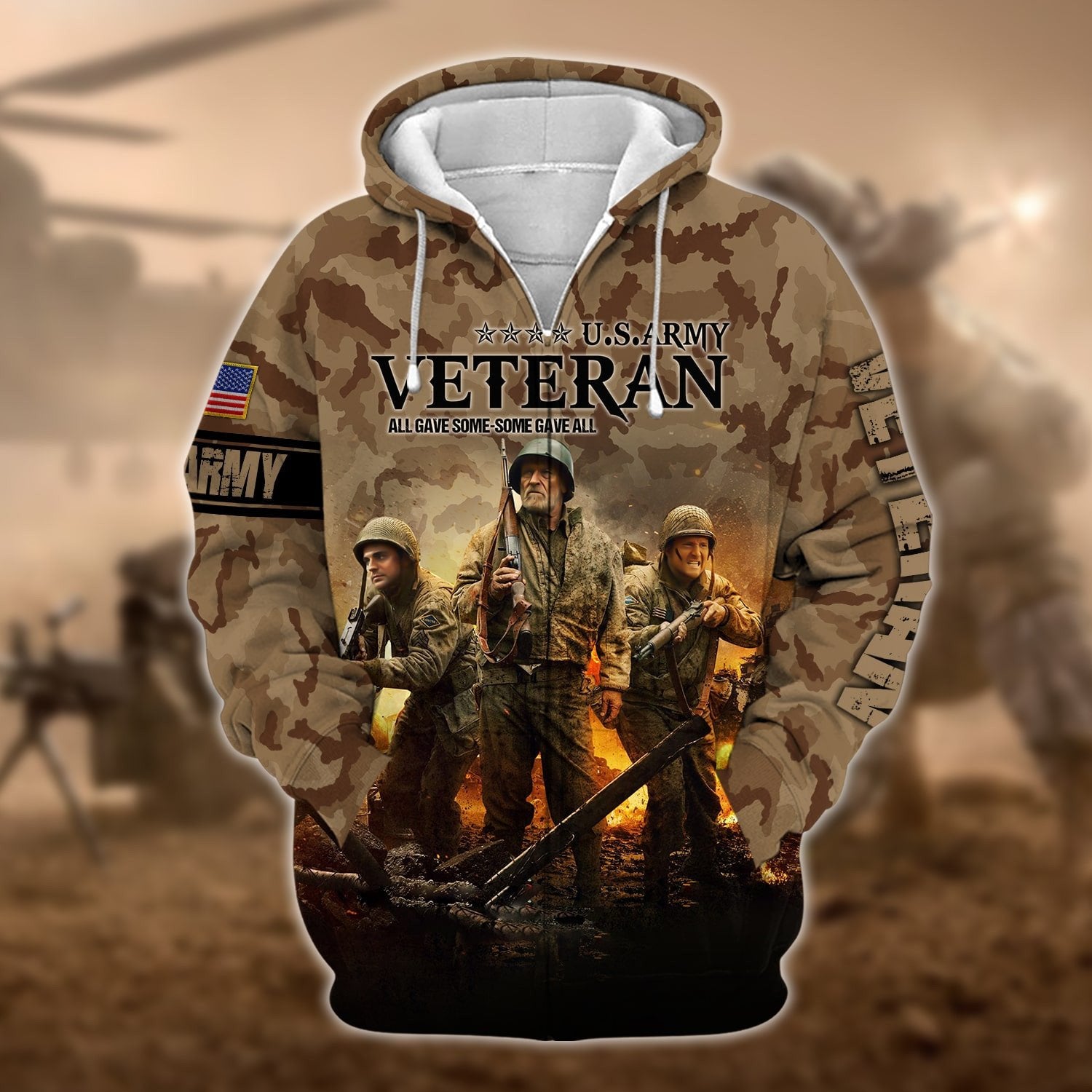 Premium U.S. Army Veteran Zip Hoodie PVC140203