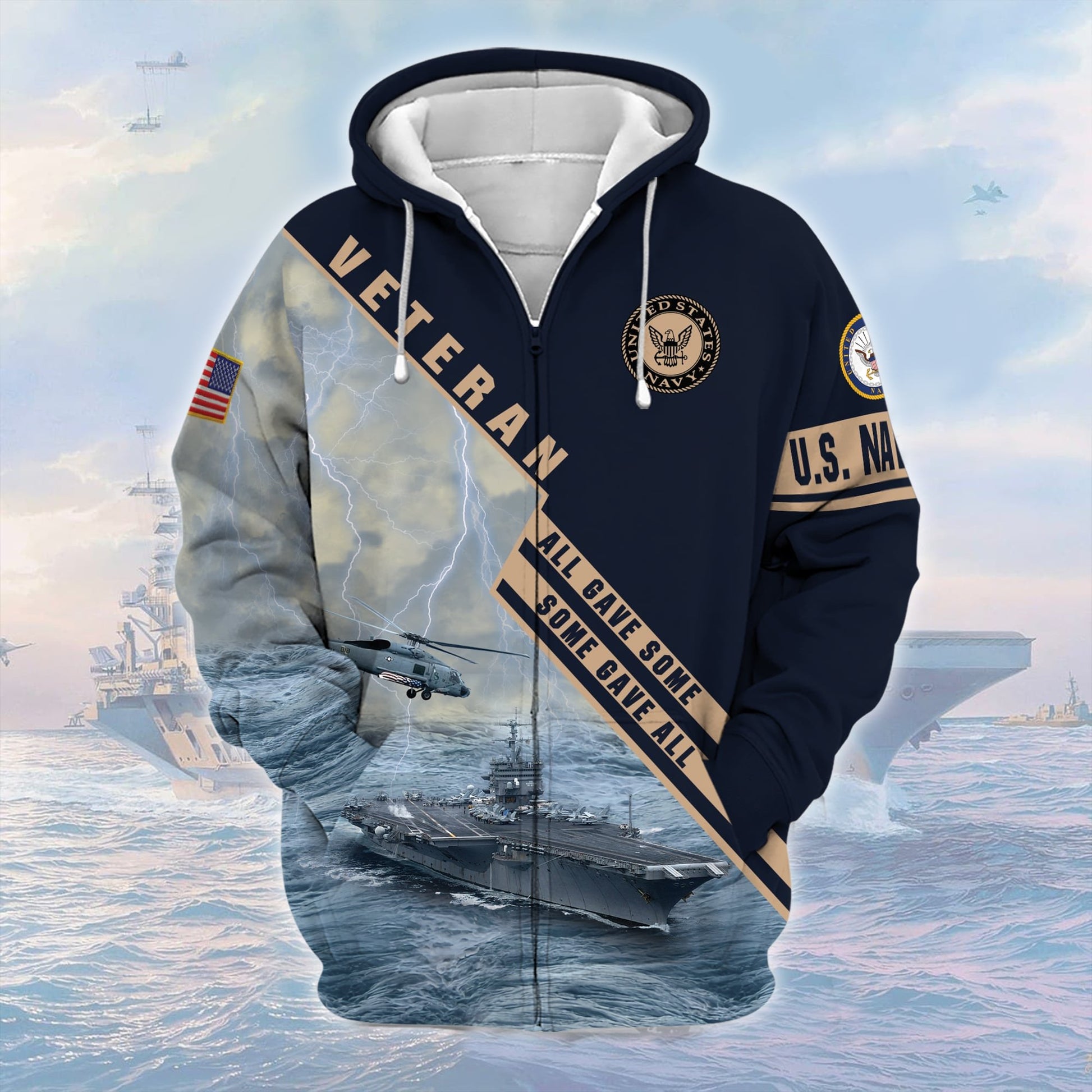 Premium U.S. Navy Veteran Zip Hoodie PVC140205