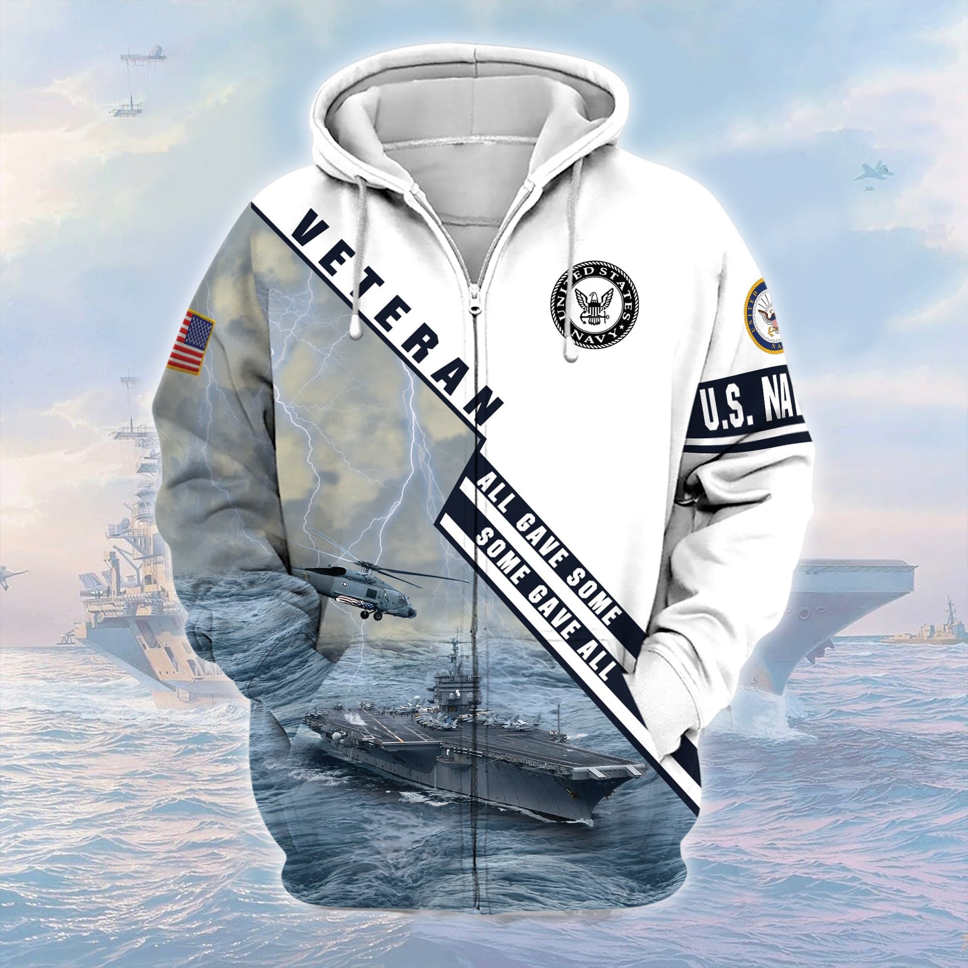 Premium U.S. Navy Veteran Zip Hoodie PVC140205