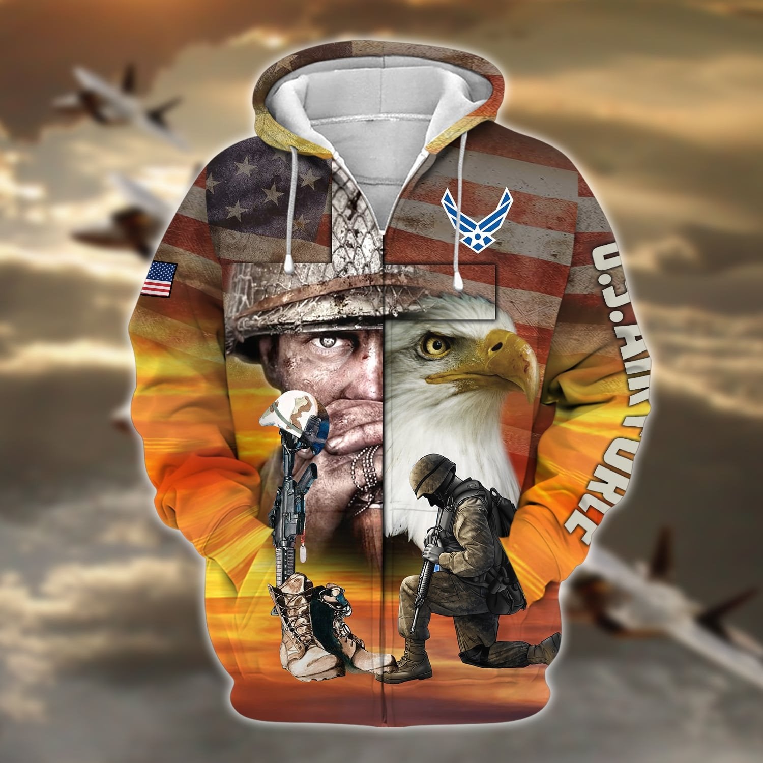 Proud U.S.Veteran Zip Hoodie TVN190204