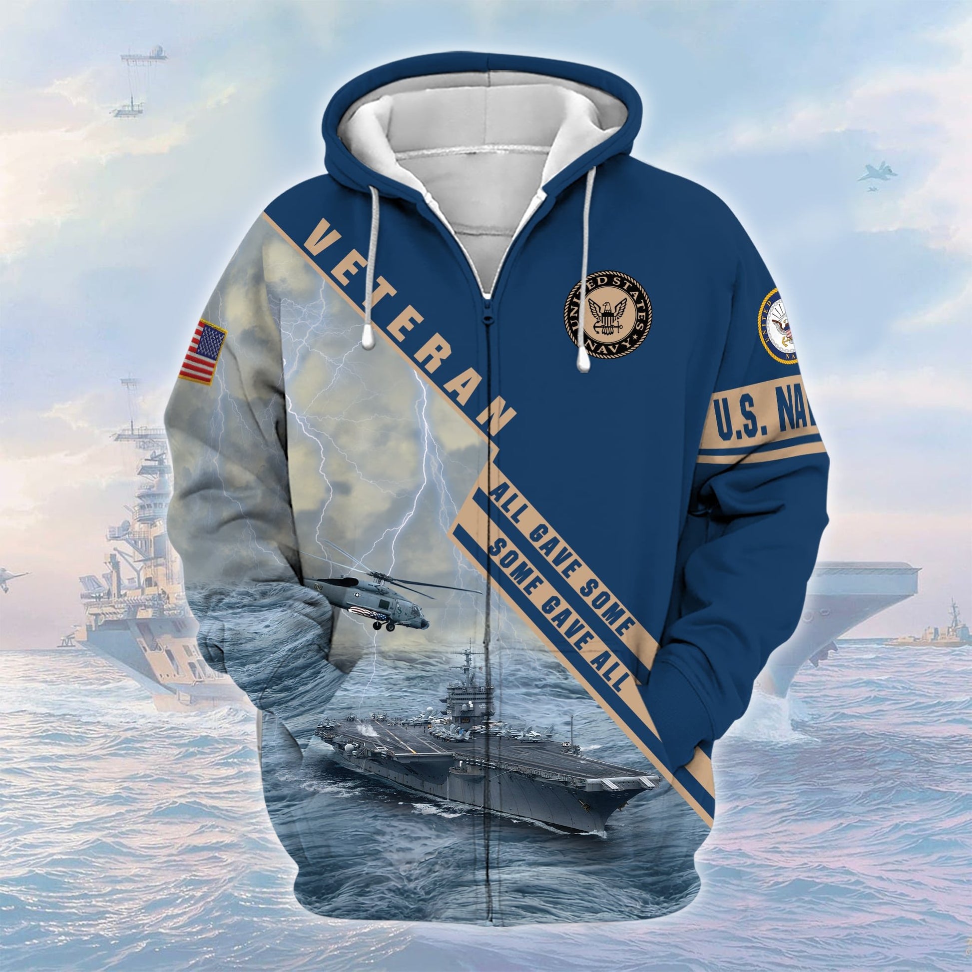 Premium U.S. Navy Veteran Zip Hoodie PVC140205