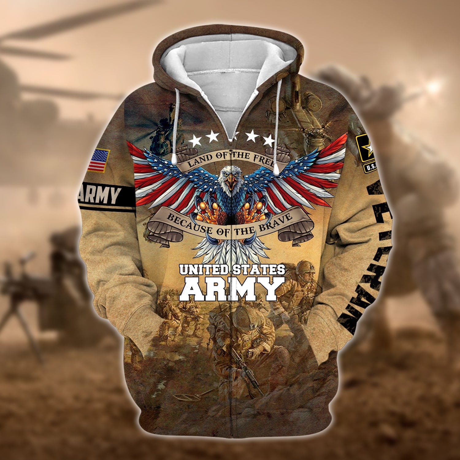 Unique U.S. Army Veteran Zip Hoodie PVC150204