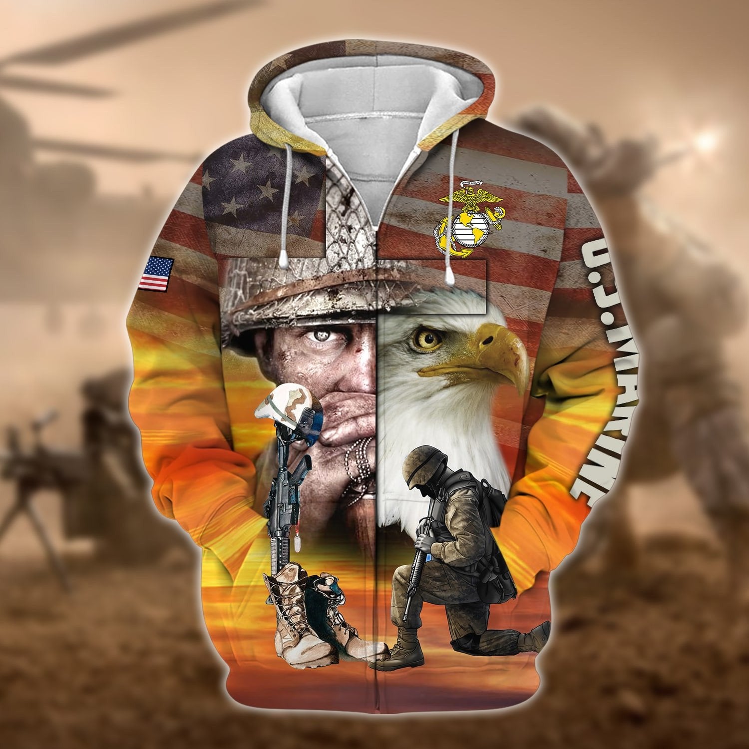 Proud U.S.Veteran Zip Hoodie TVN190204