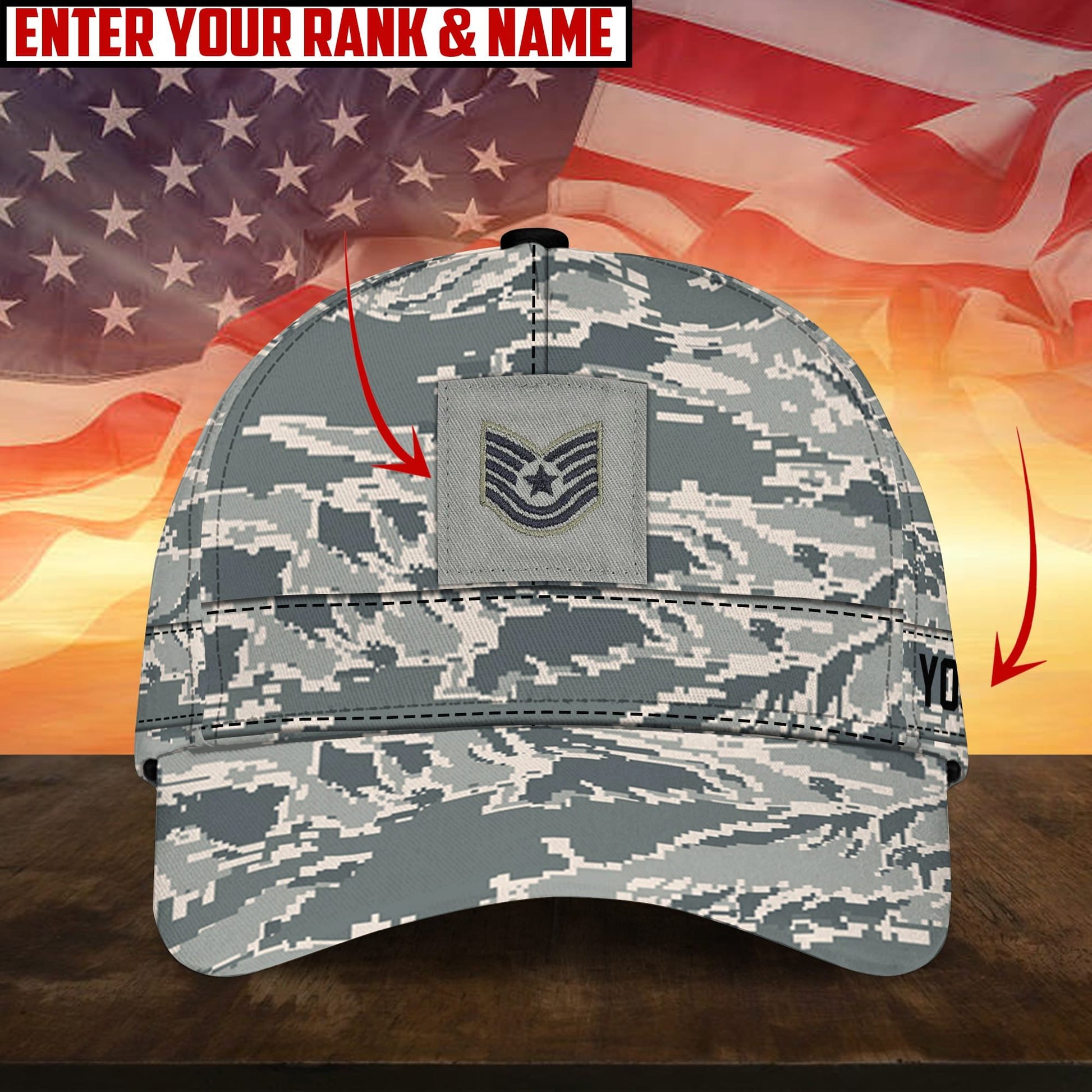 Premium Personalised Multiple US Military Services Veteran 3D Cap PVC170204