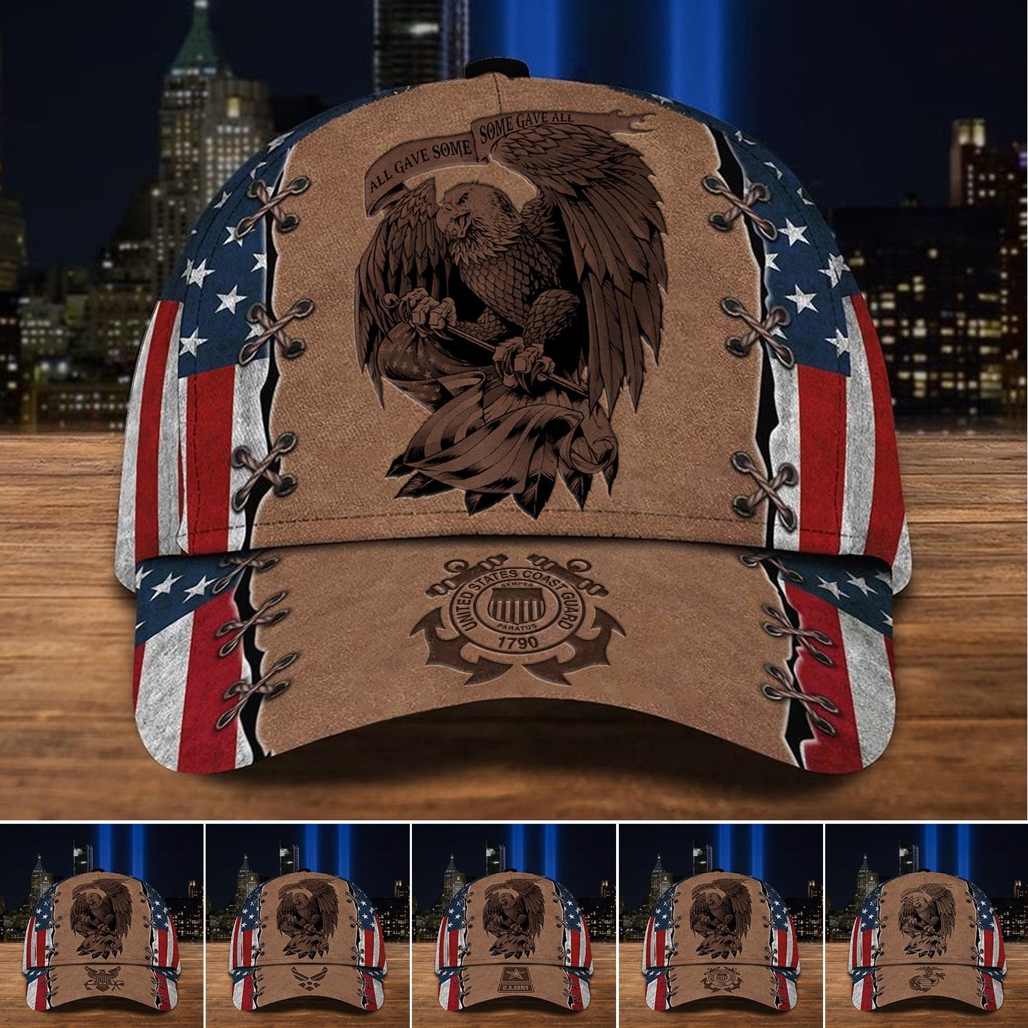 Premium Multiple US Military Services Veteran 3D Cap TVN190202