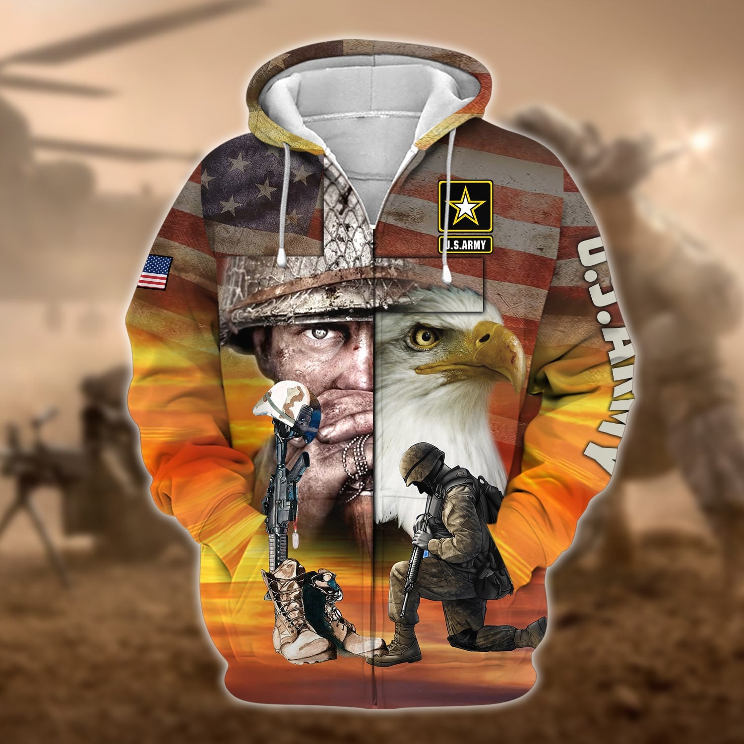 Proud U.S.Veteran Zip Hoodie TVN190204