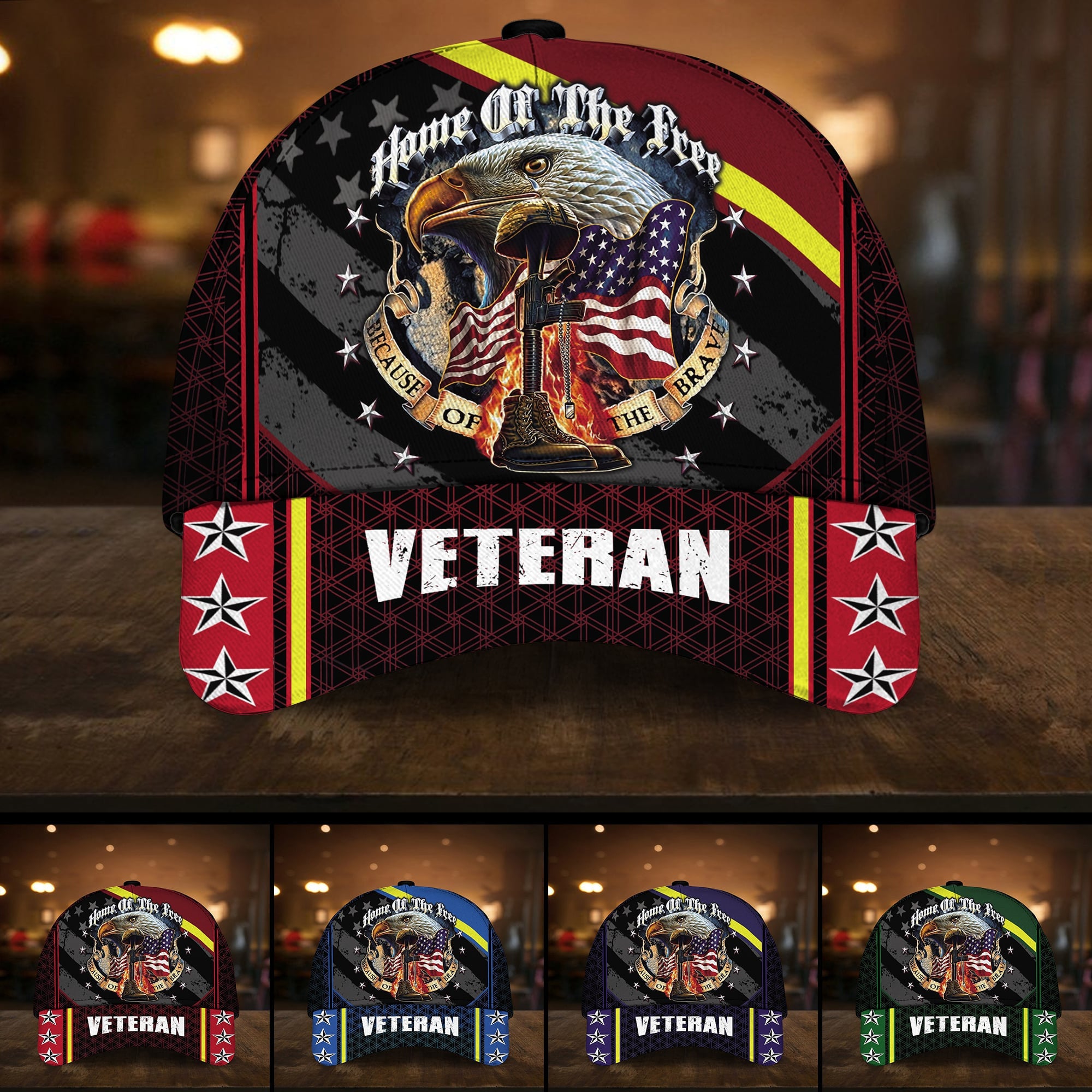 Premium Multiple Color Veteran 3D Cap PVC150201