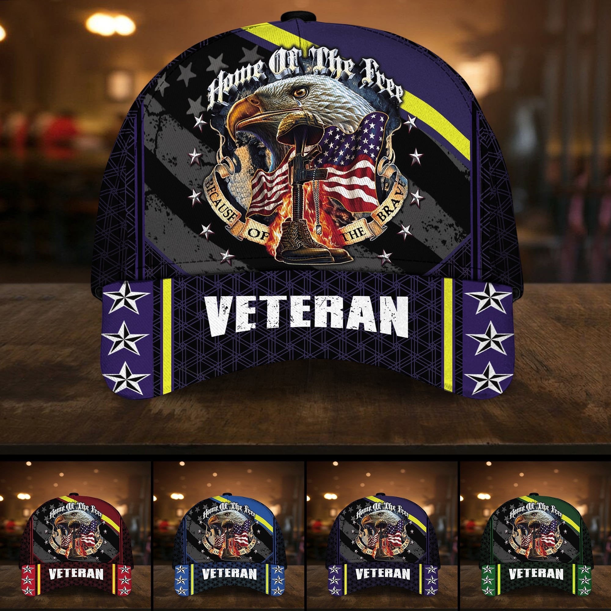 Premium Multiple Color Veteran 3D Cap PVC150201