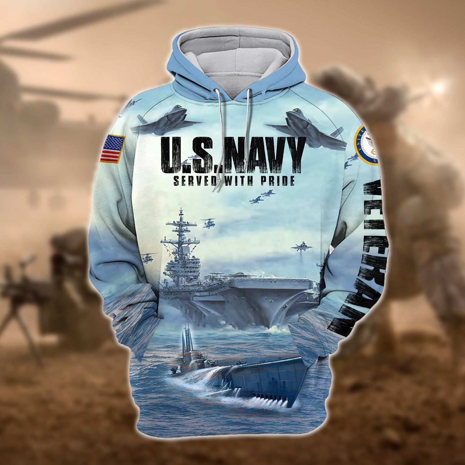 Premium U.S. Navy Veteran Zip Hoodie PVC160201