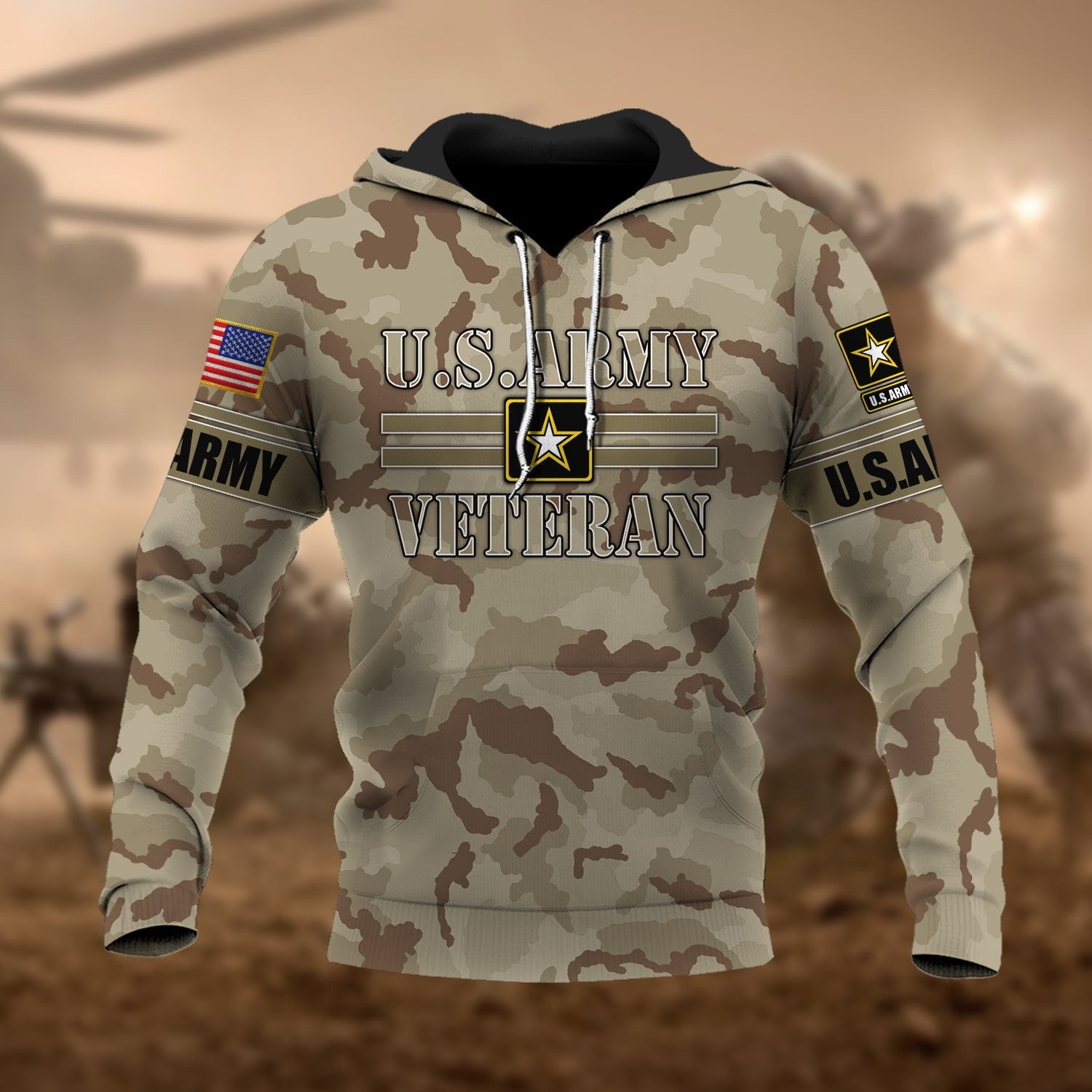 Premium U.S Multiple Service Veteran Hoodie PVC180202