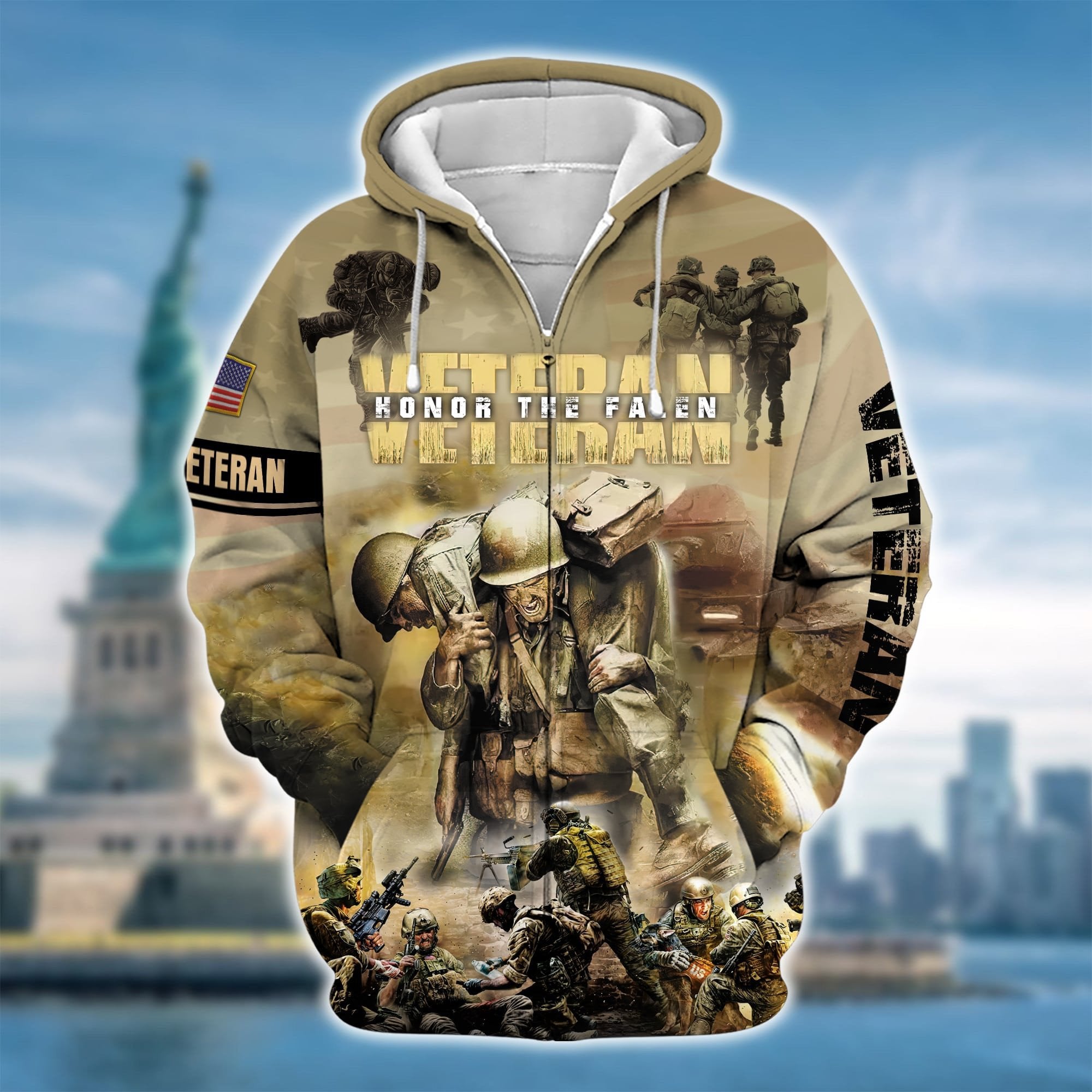 Premium Honor The Falen Veteran Zip Hoodie PVC170201