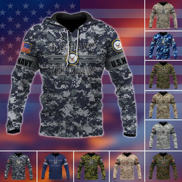 Premium U.S Multiple Service Veteran Hoodie PVC180202