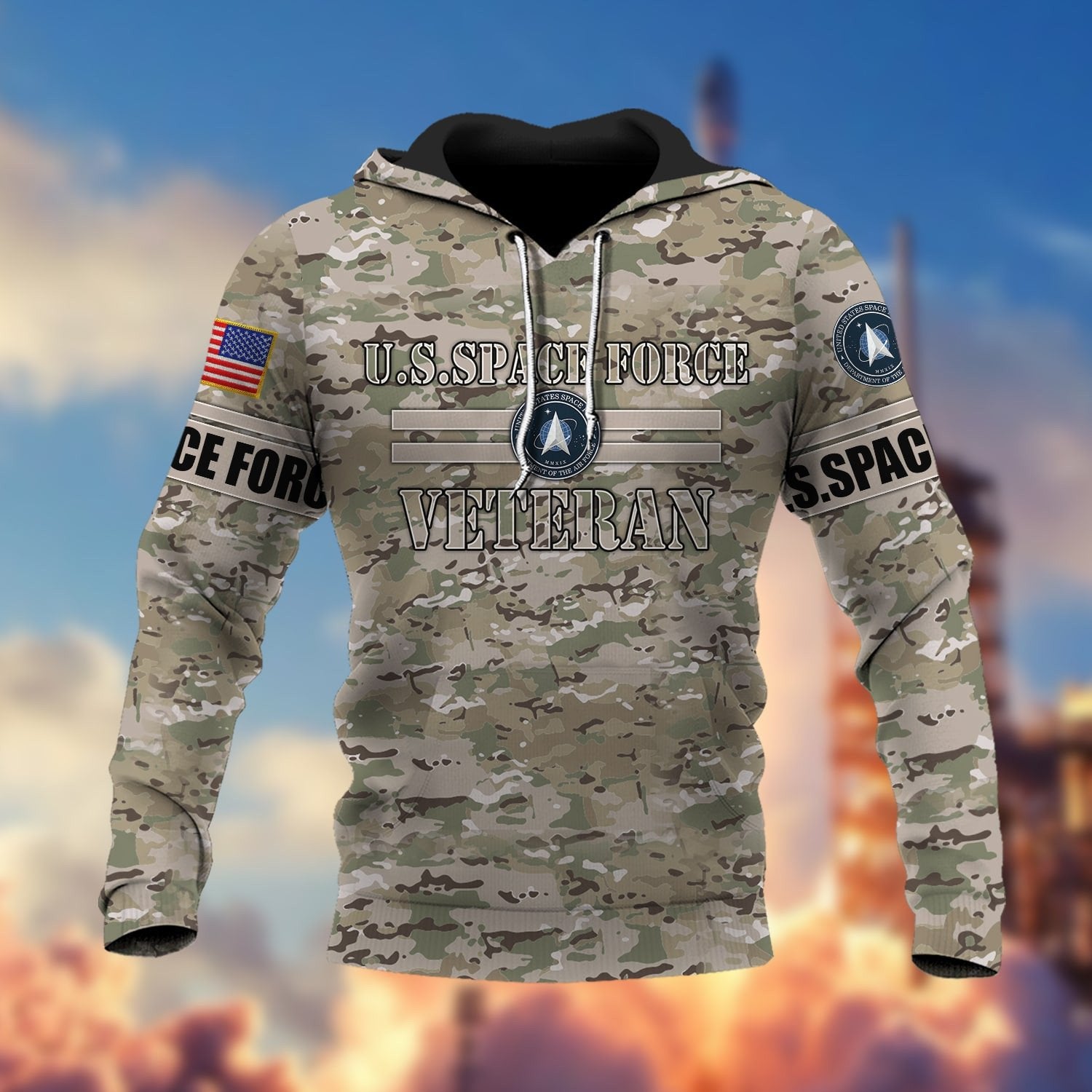 Premium U.S Multiple Service Veteran Hoodie PVC180202