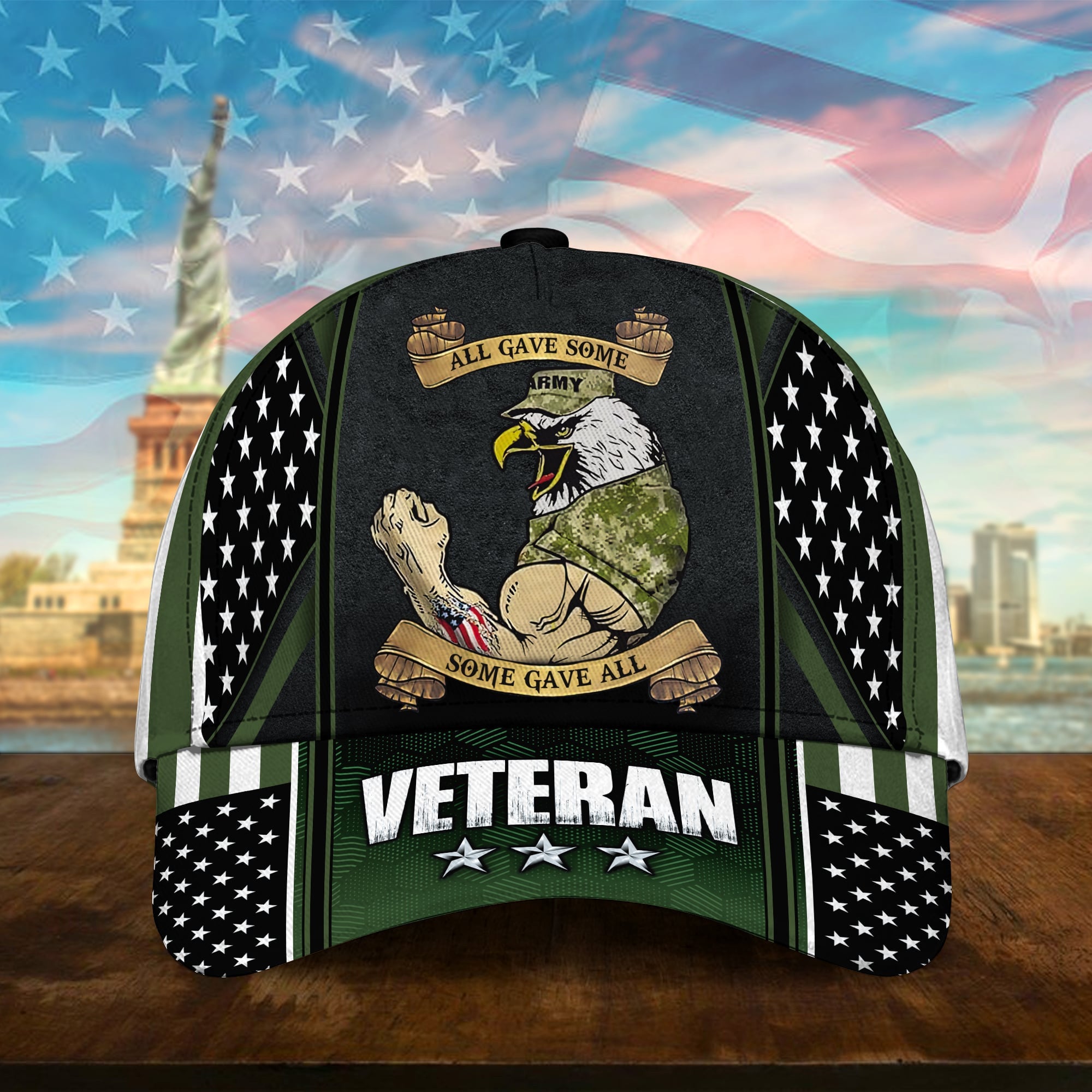 Premium U.S Multiple Service Veteran 3D Cap PVC240201