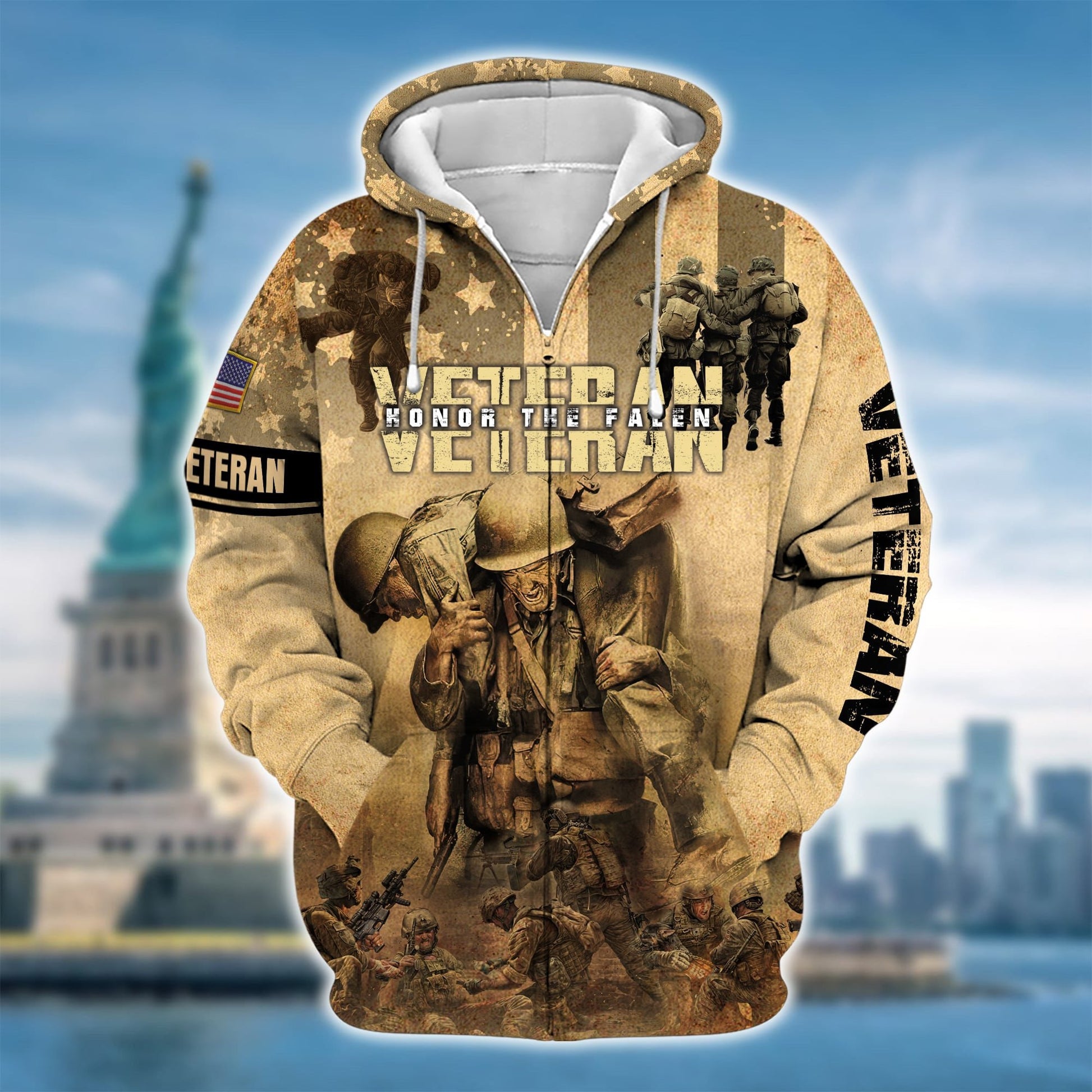 Premium Honor The Falen Veteran Zip Hoodie PVC170201