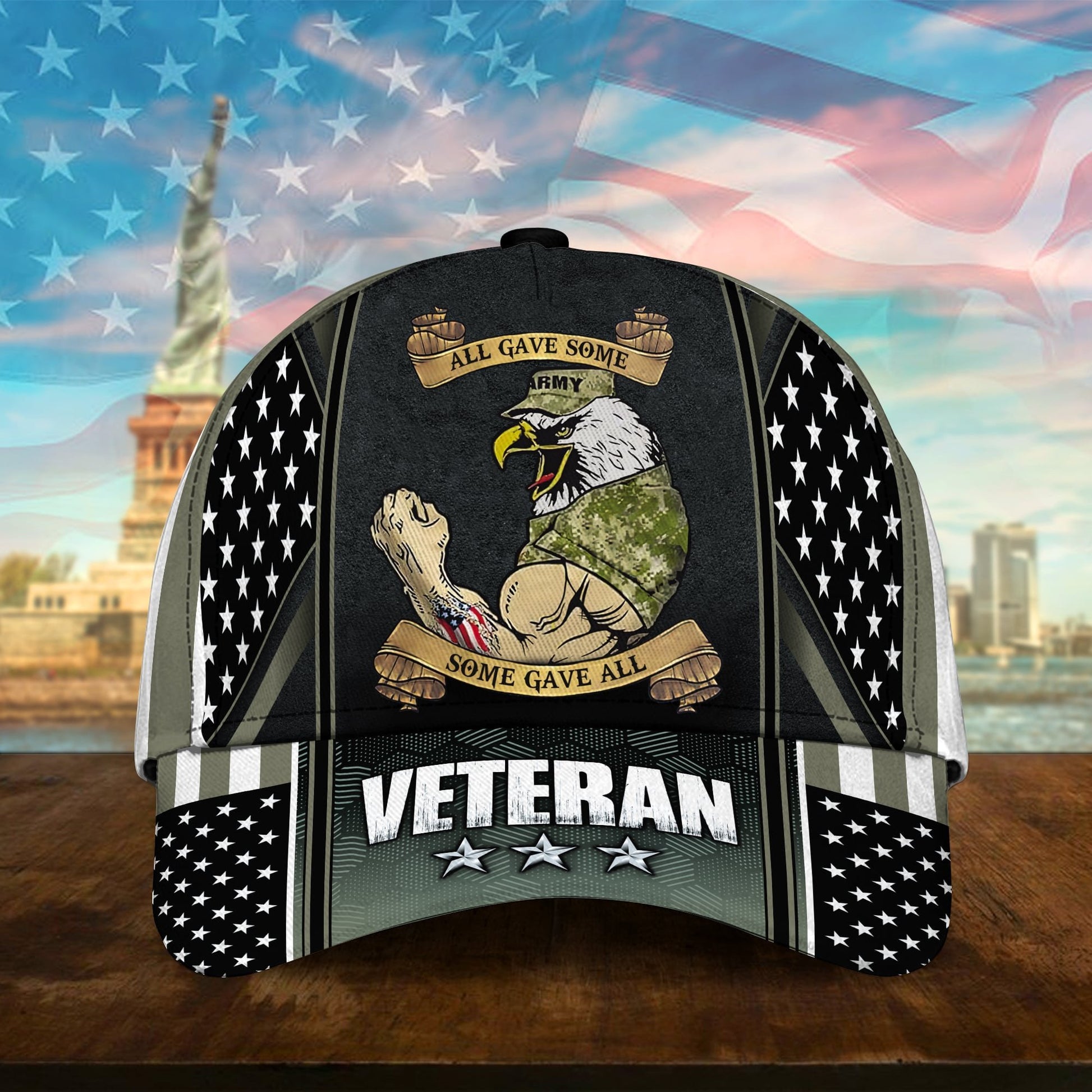 Premium U.S Multiple Service Veteran 3D Cap PVC240201