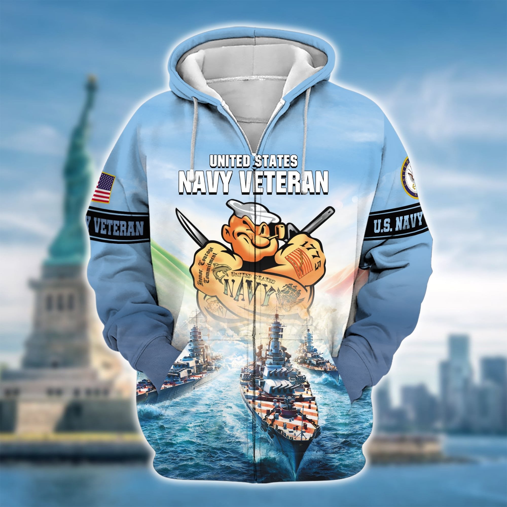 Premium U.S. Navy Veteran Zip Hoodie PVC160203