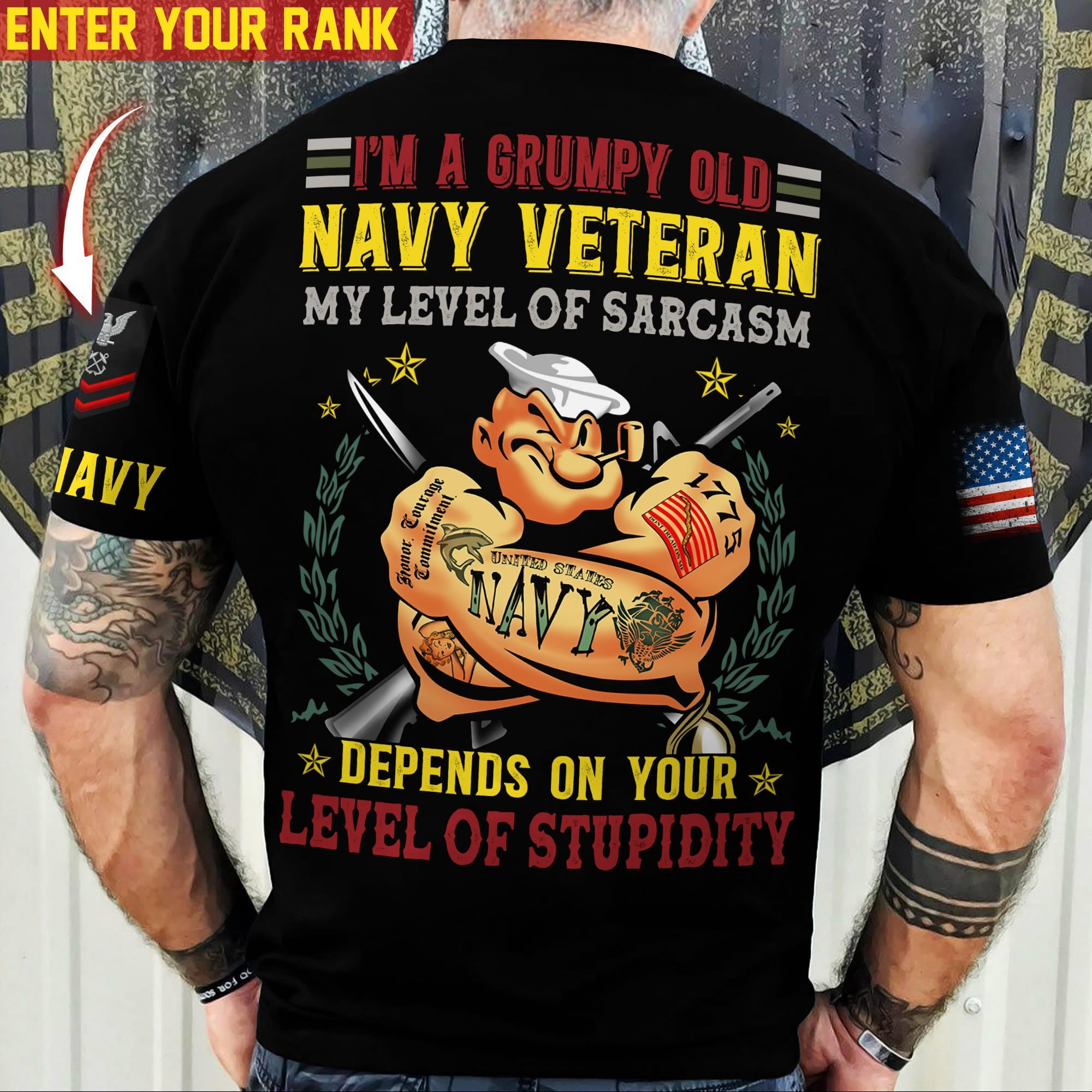 Premium Personalised Multiple US Military Services Veteran T-Shirt PVC260203