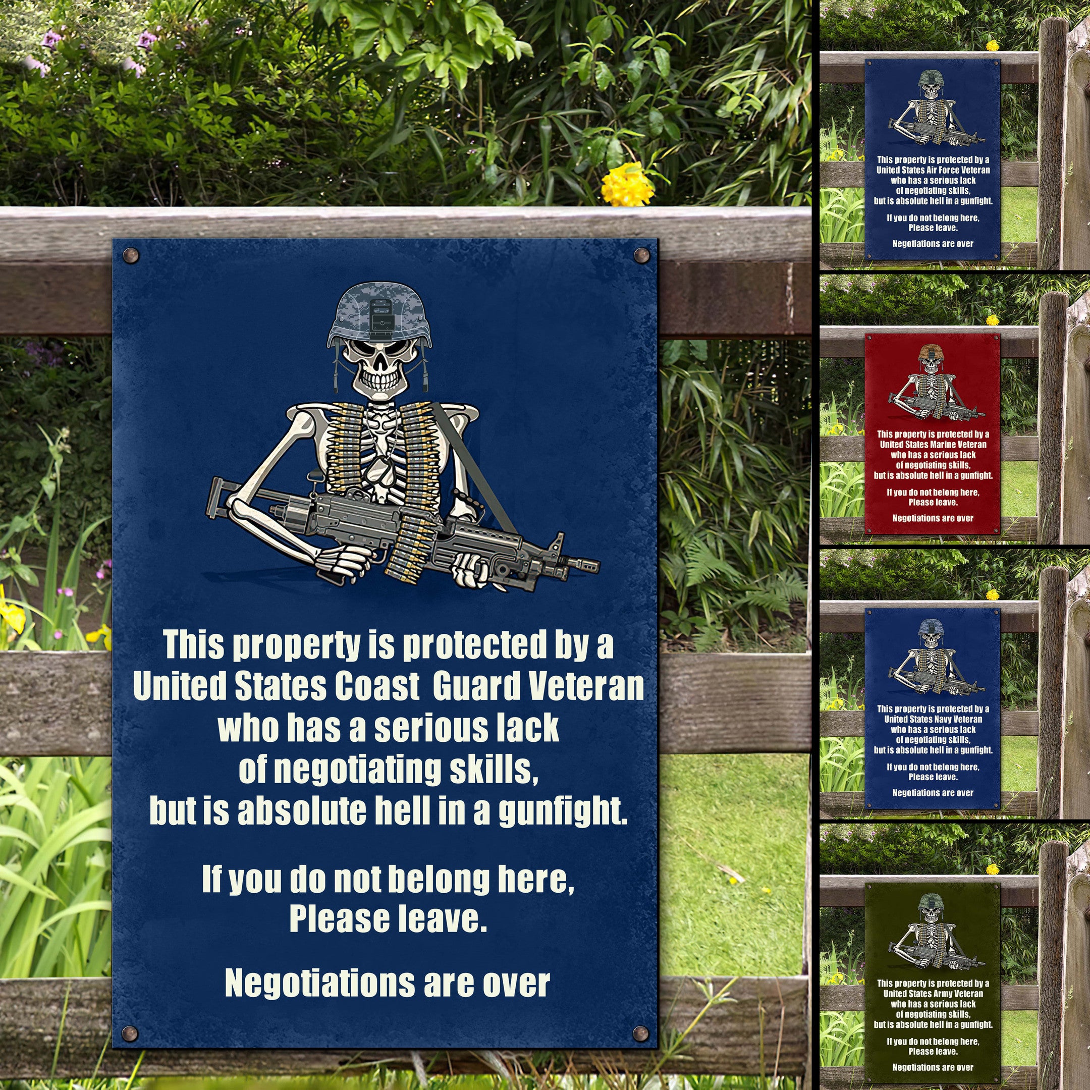 Premium U.S Multiple Service Veteran Metal Sign TVN240208