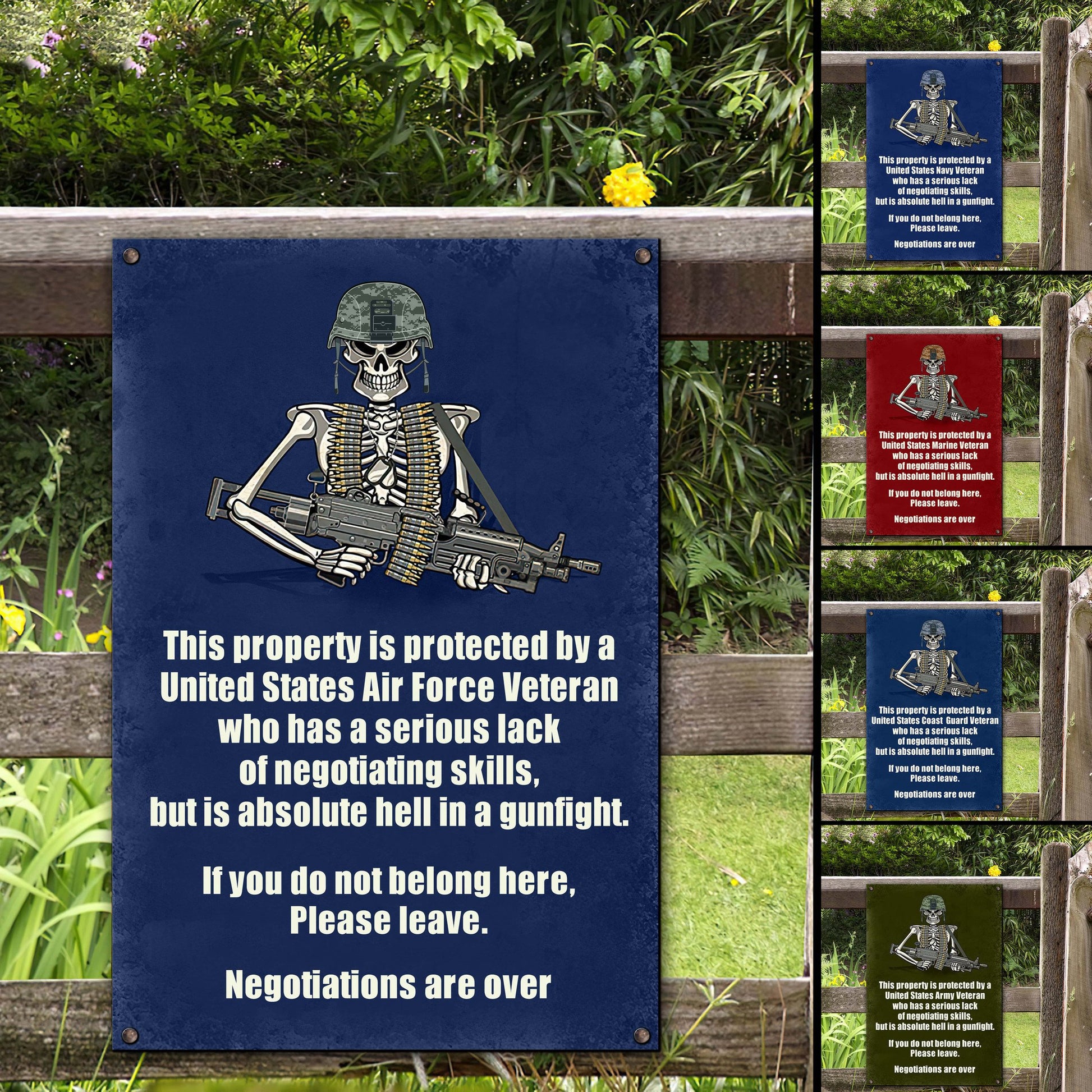 Premium U.S Multiple Service Veteran Metal Sign TVN240208